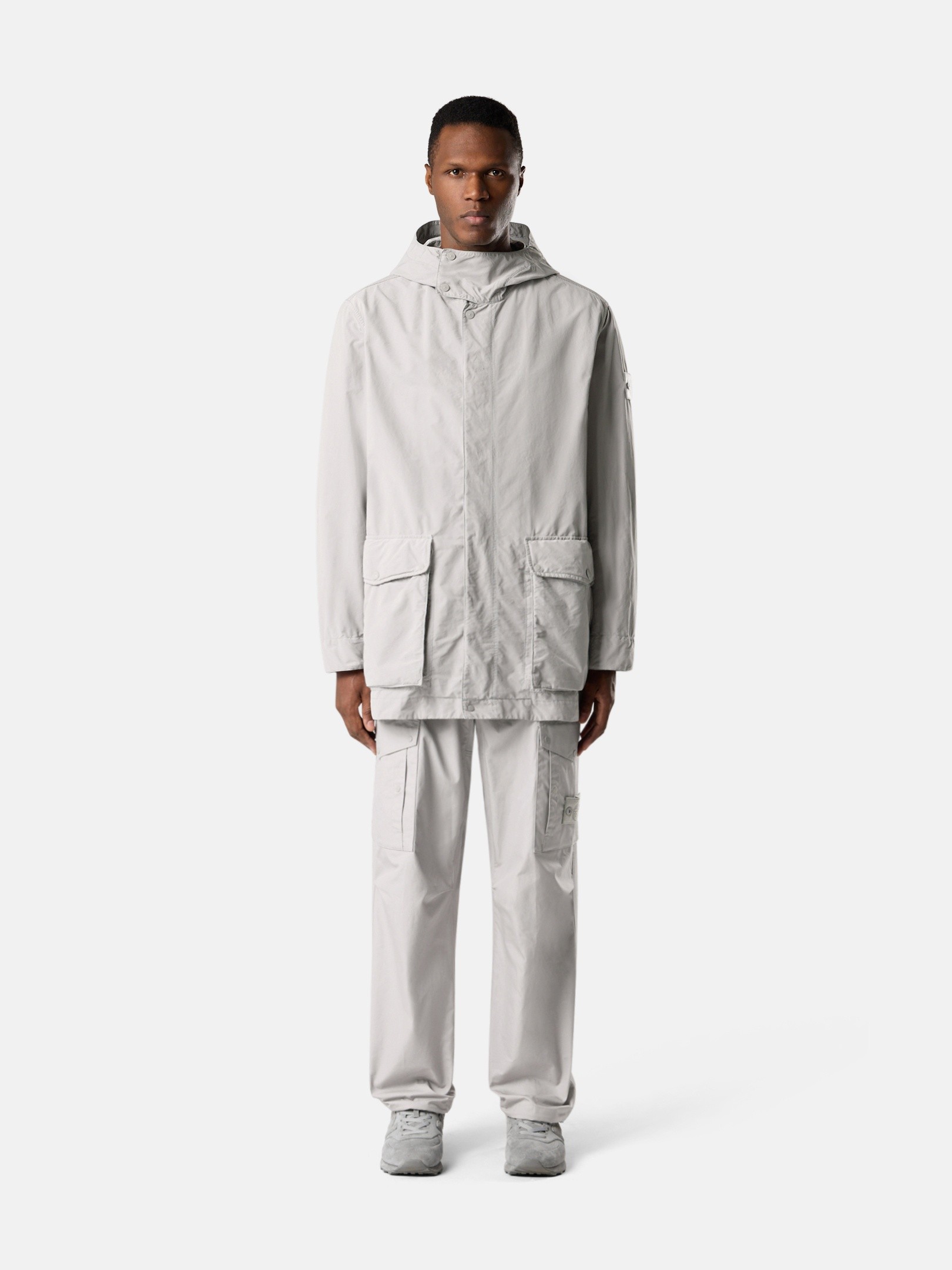 Dust Grey Hooded jacket with anti-drop 4100079 DAVID LIGHT-TC_S.I
