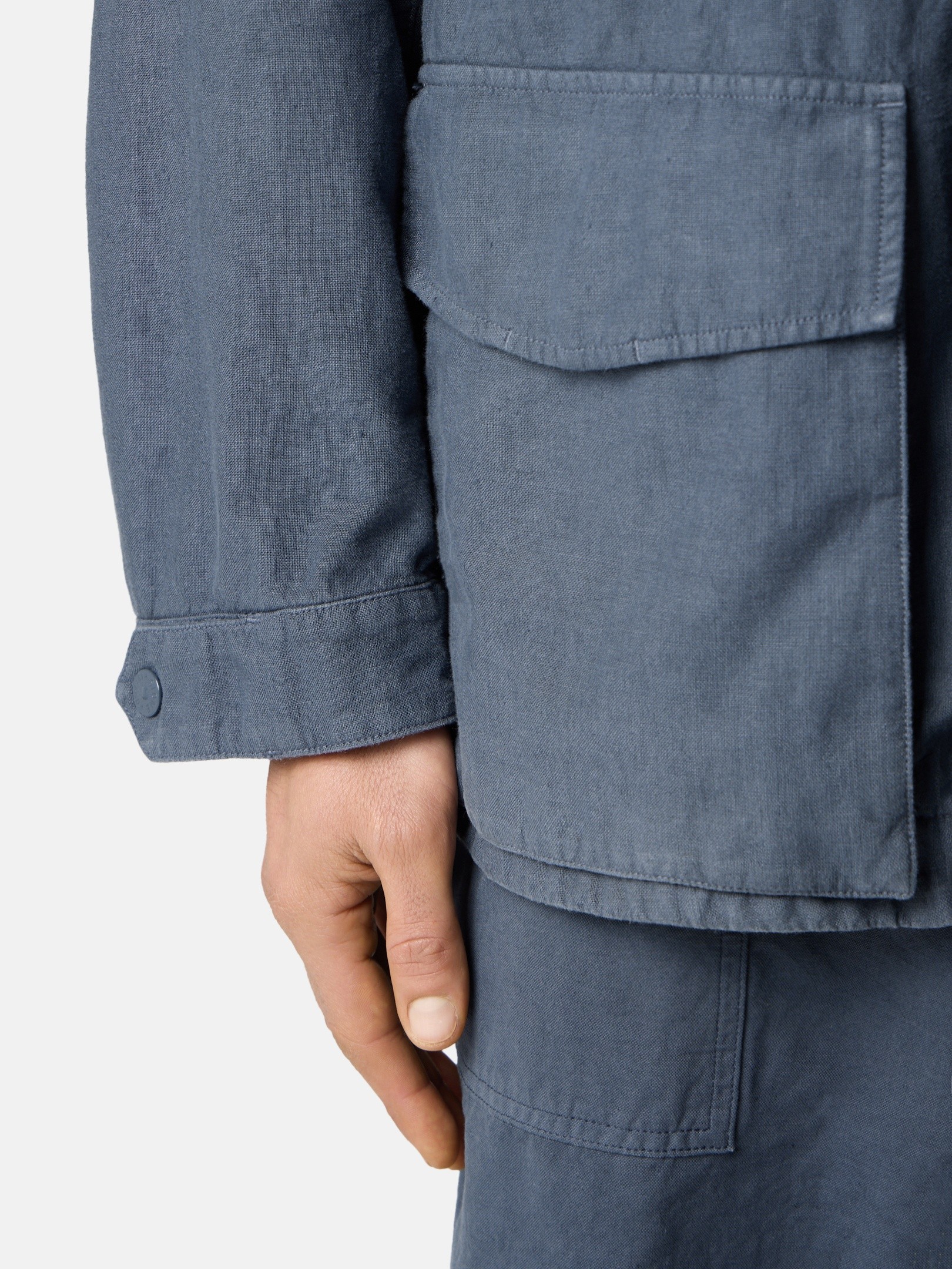 スレートブルー フィールドジャケット 撥水加工 4100080 BONDED LINEN