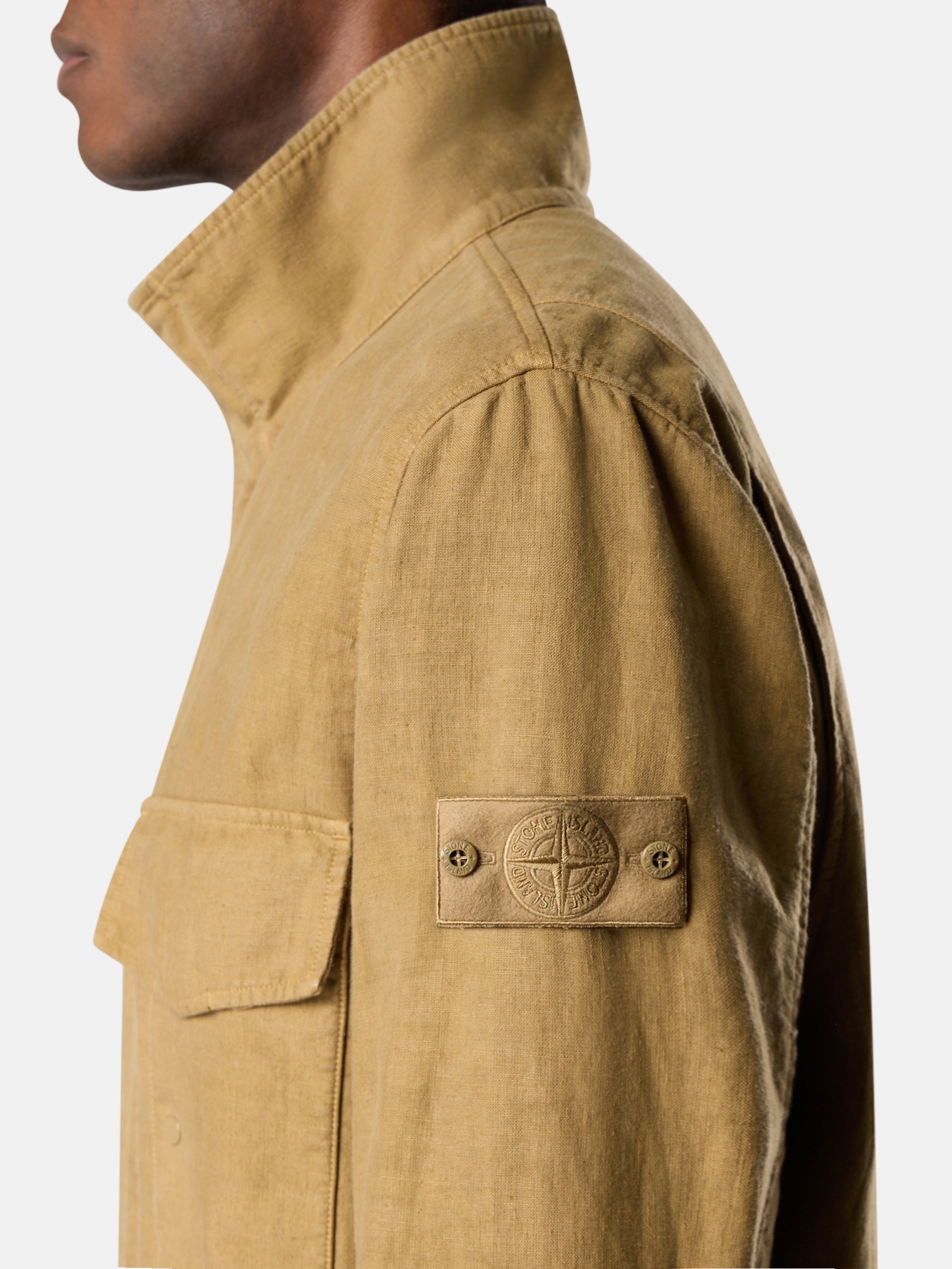 Dark Beige Field jacket with anti-drop 4100080 BONDED LINEN-TC_S.I 