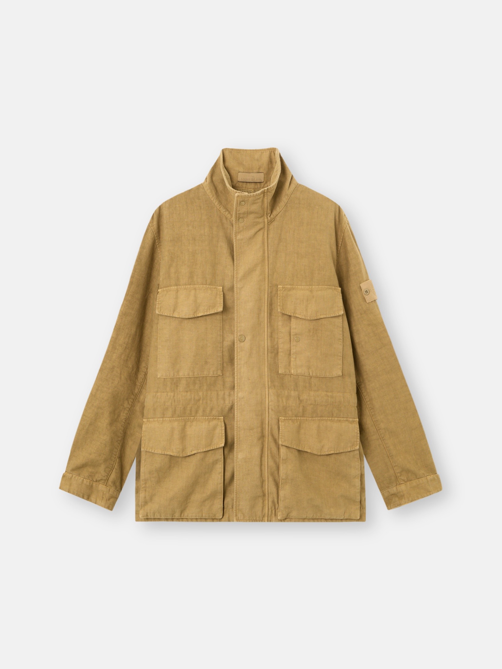 Dark Beige Field jacket with anti-drop 4100080 BONDED LINEN-TC_S.I