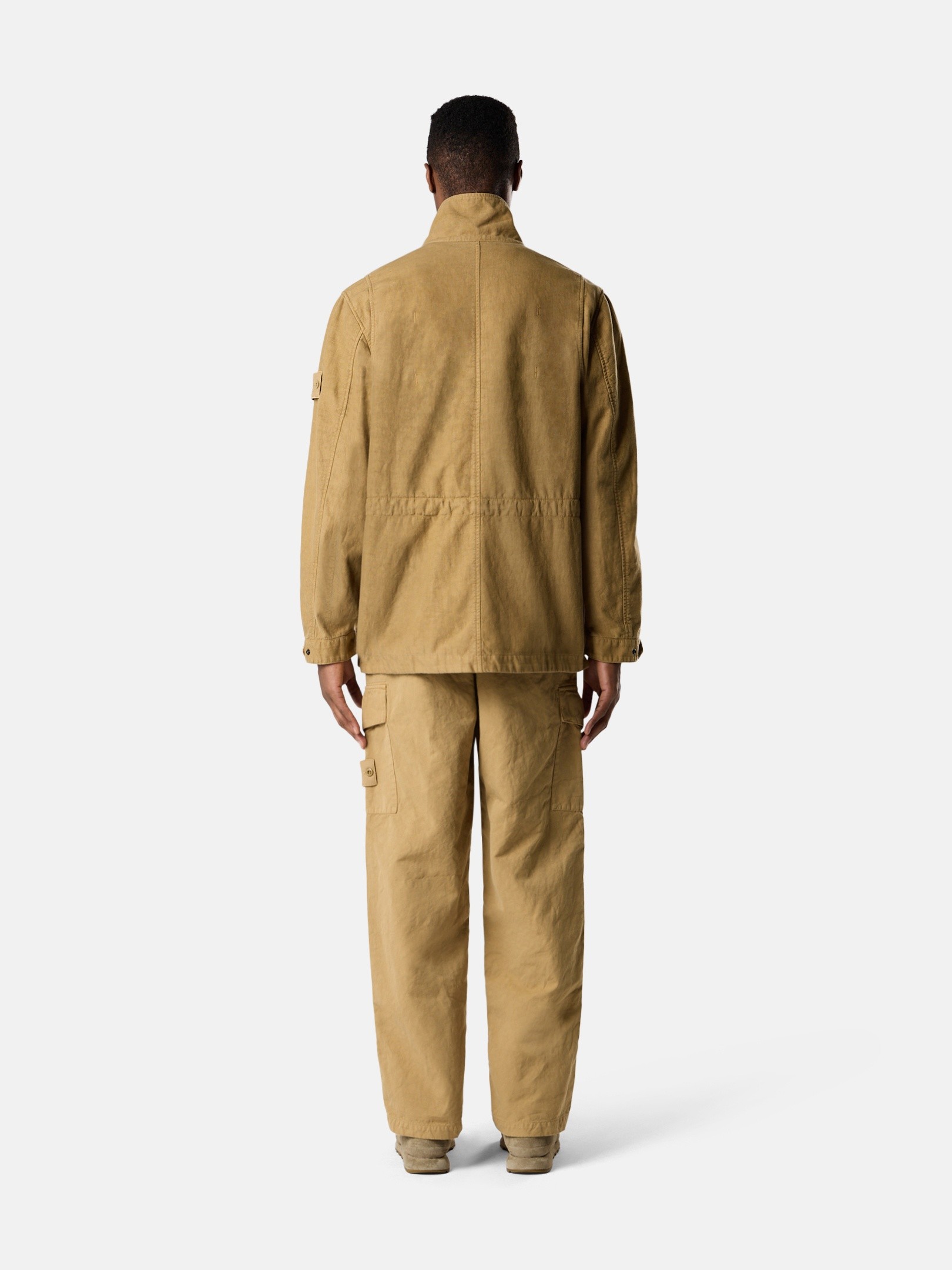 Dark Beige Field jacket with anti-drop 4100080 BONDED LINEN-TC_S.I