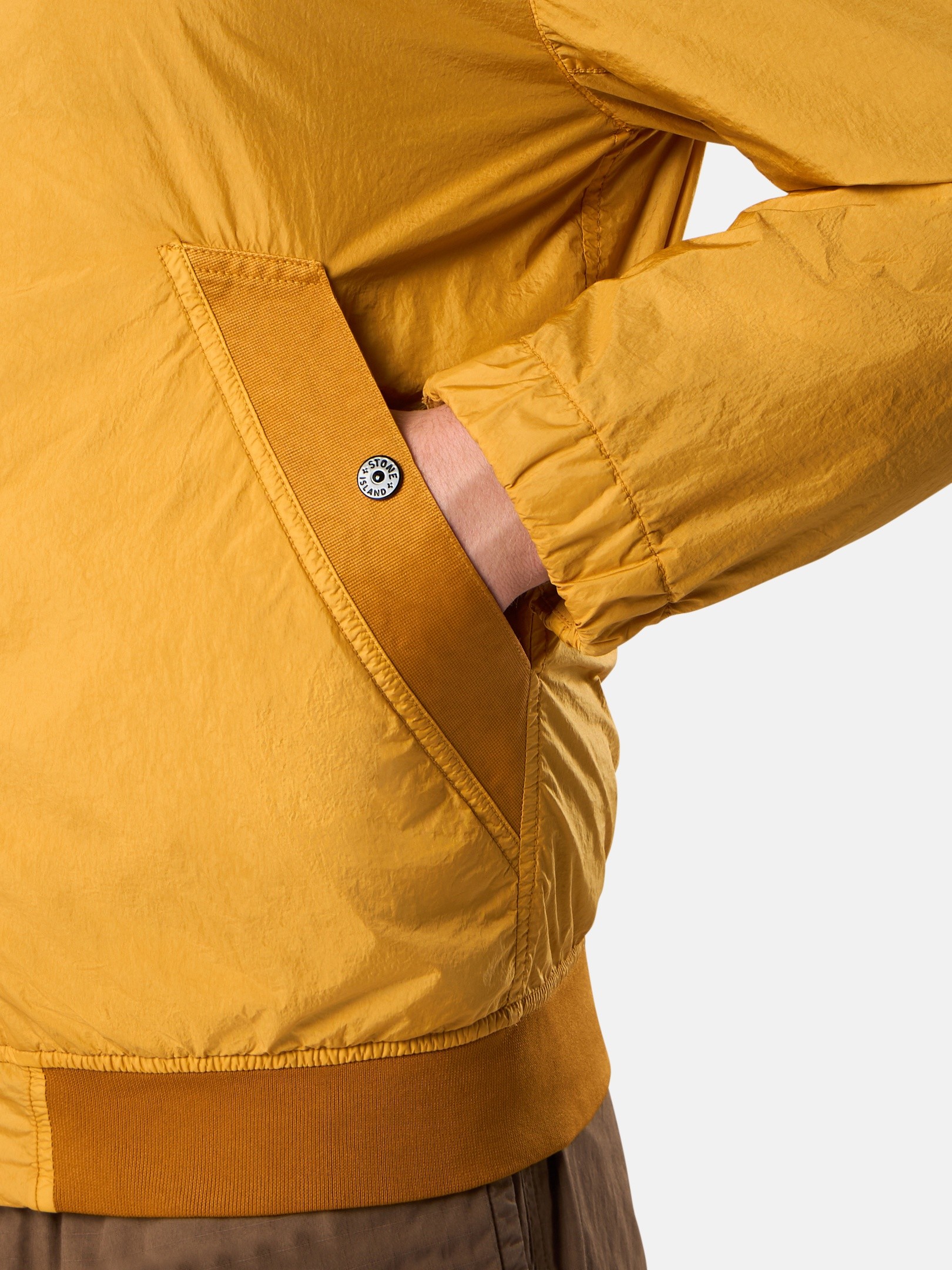 Mustard Stand collar jacket with wind resistance and anti-drop