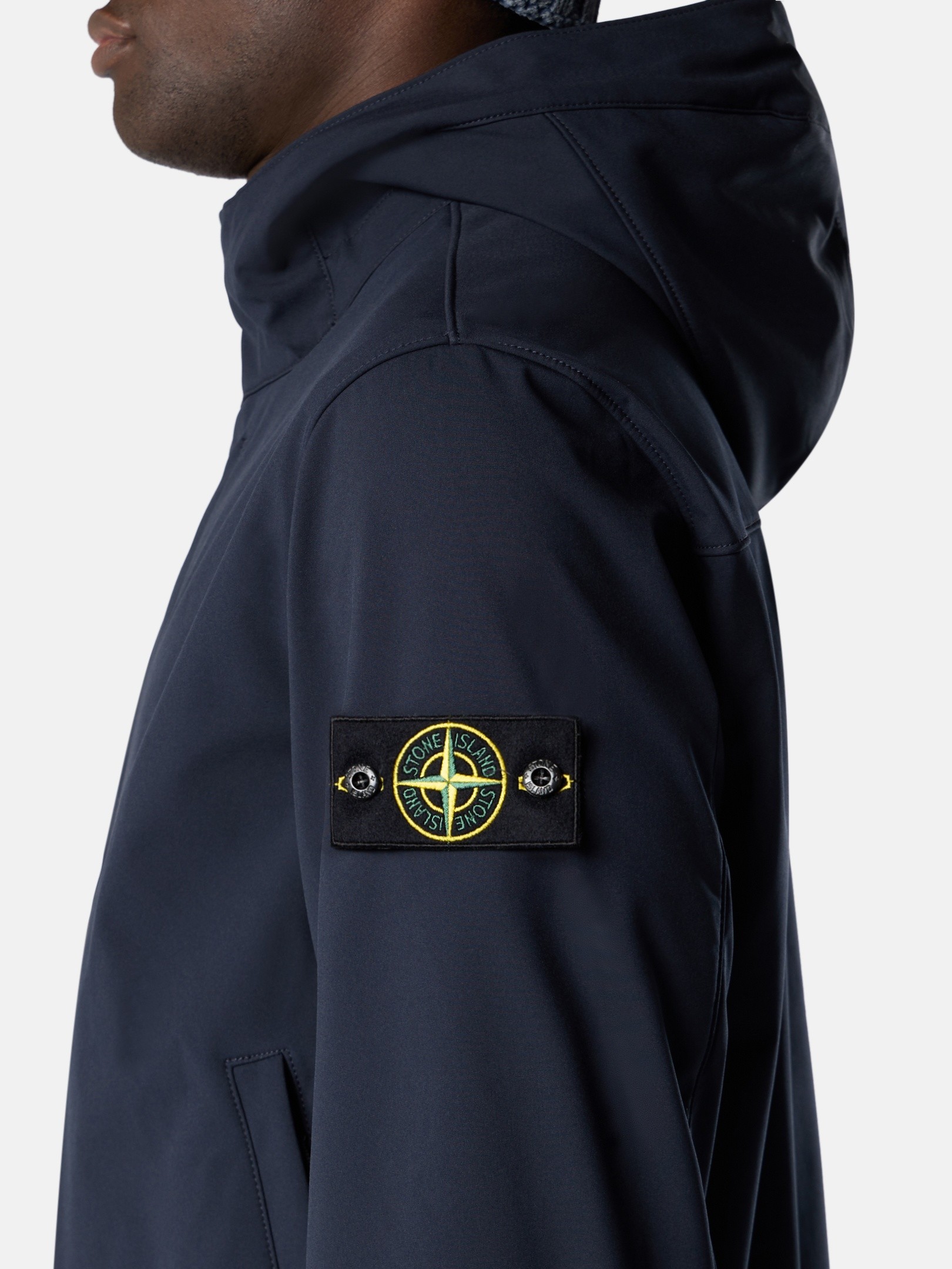 Navy Blue Hooded jacket with water- and wind-resistant membrane 