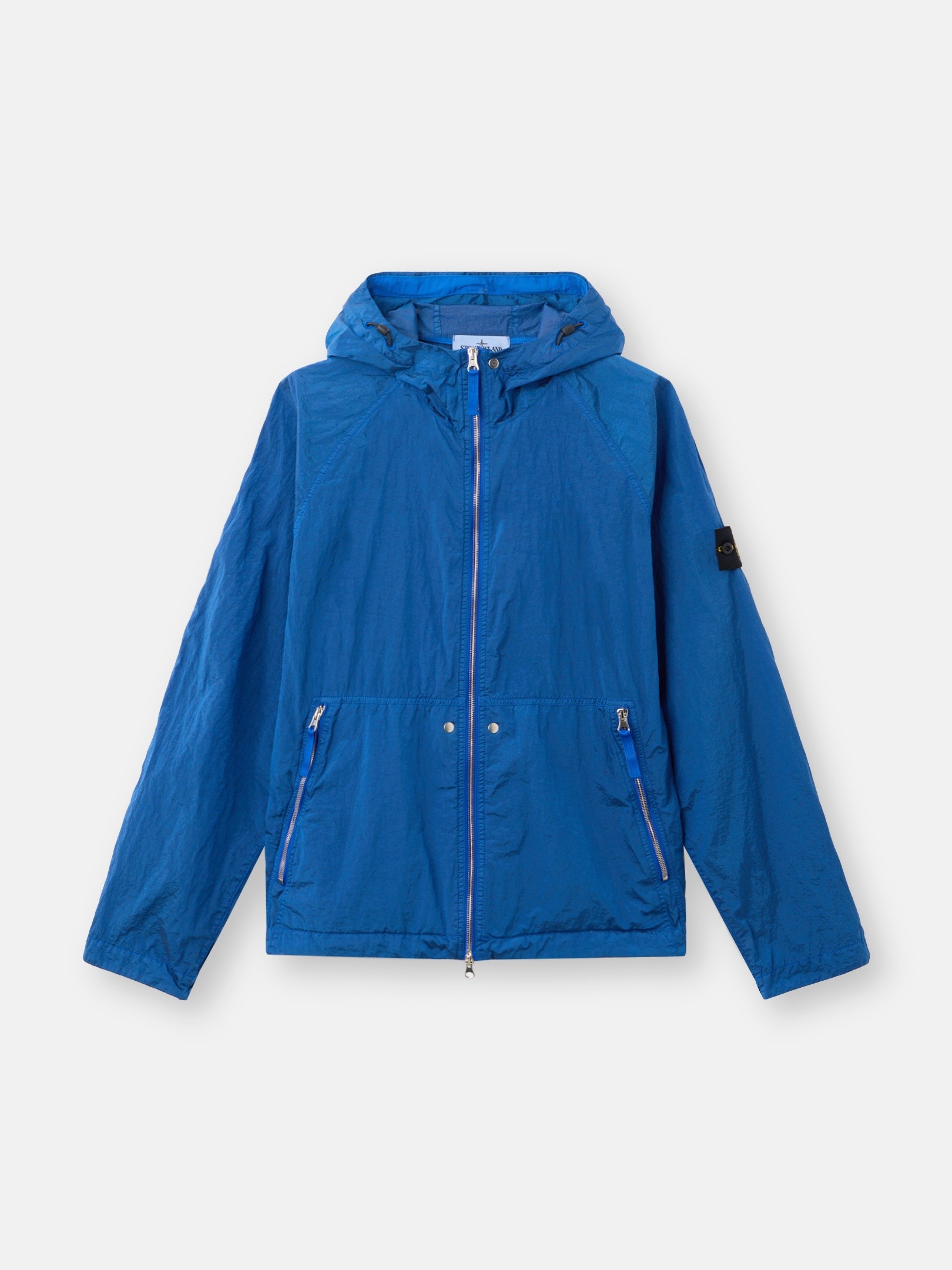 Bright Blue Hooded jacket with light water and wind resistance