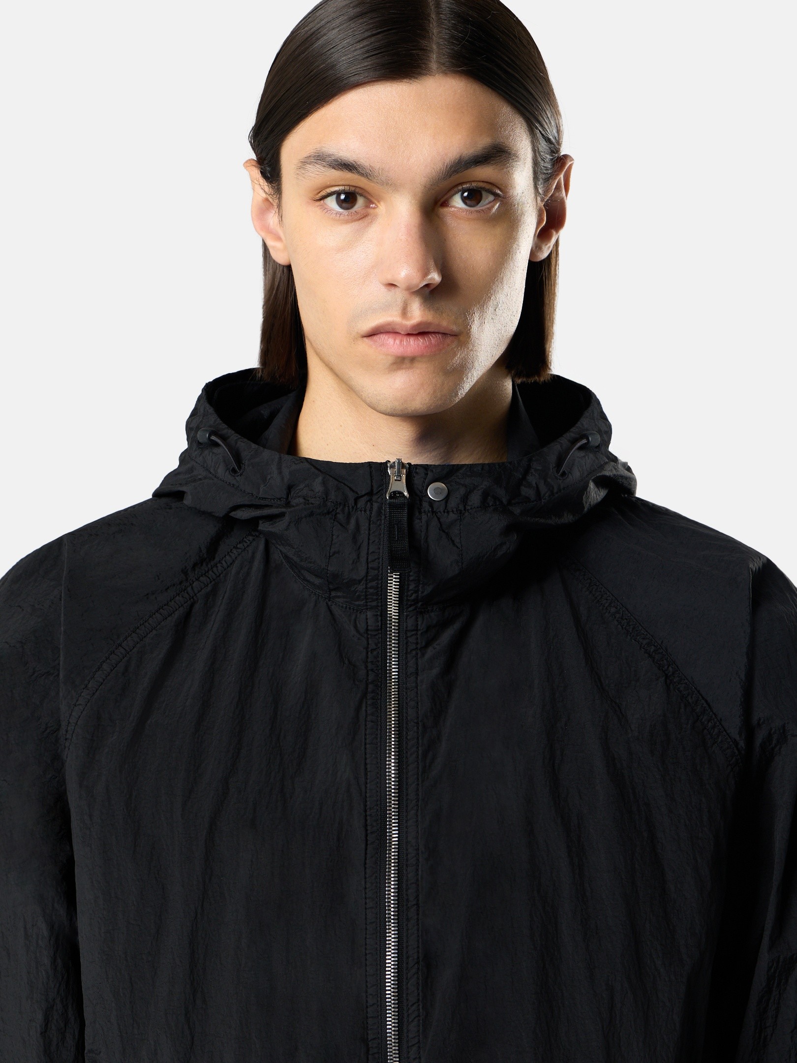 Black Hooded jacket with light water and wind resistance 4100119