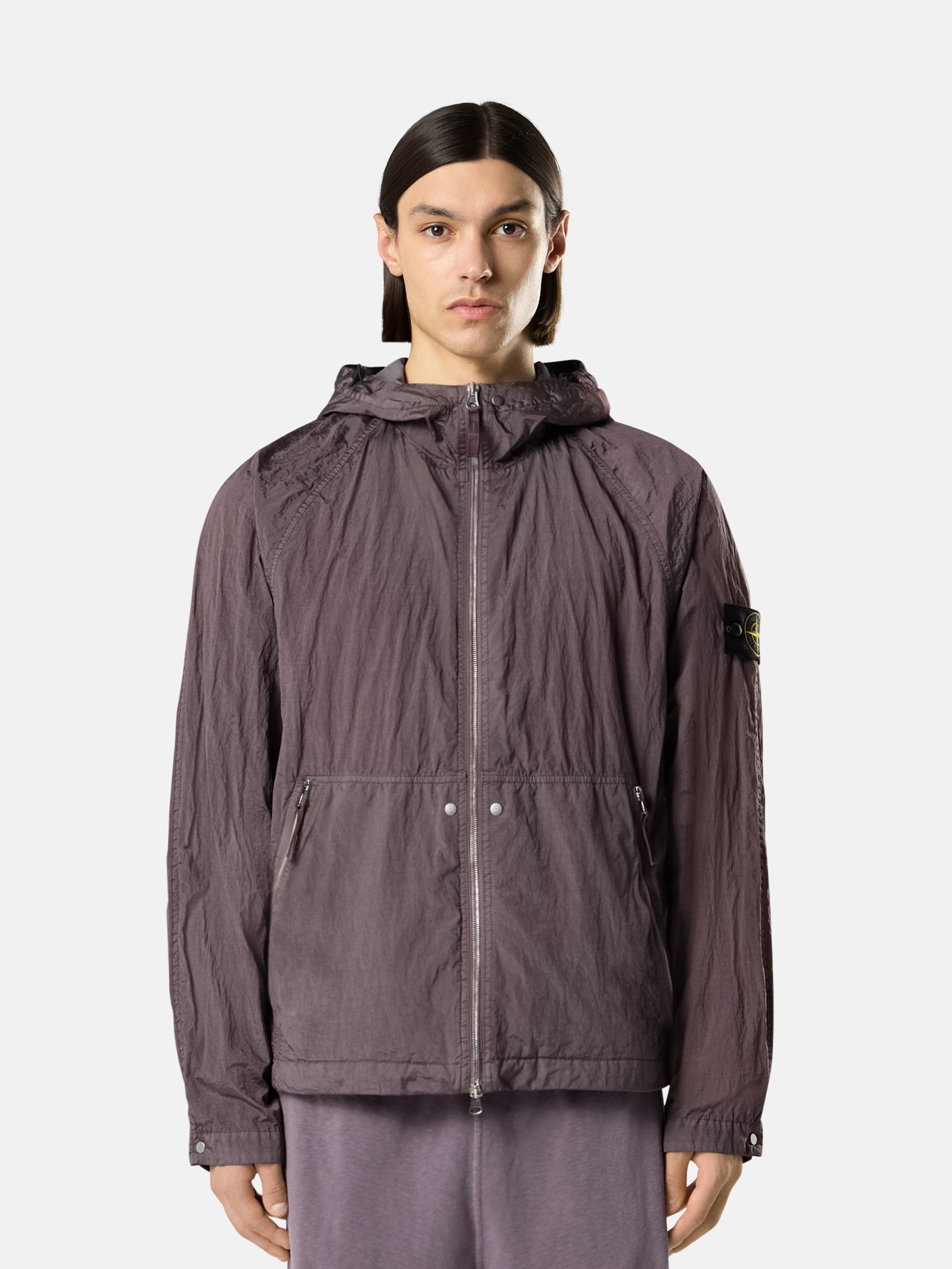 Purple Gray Hooded jacket with light water and wind resistance