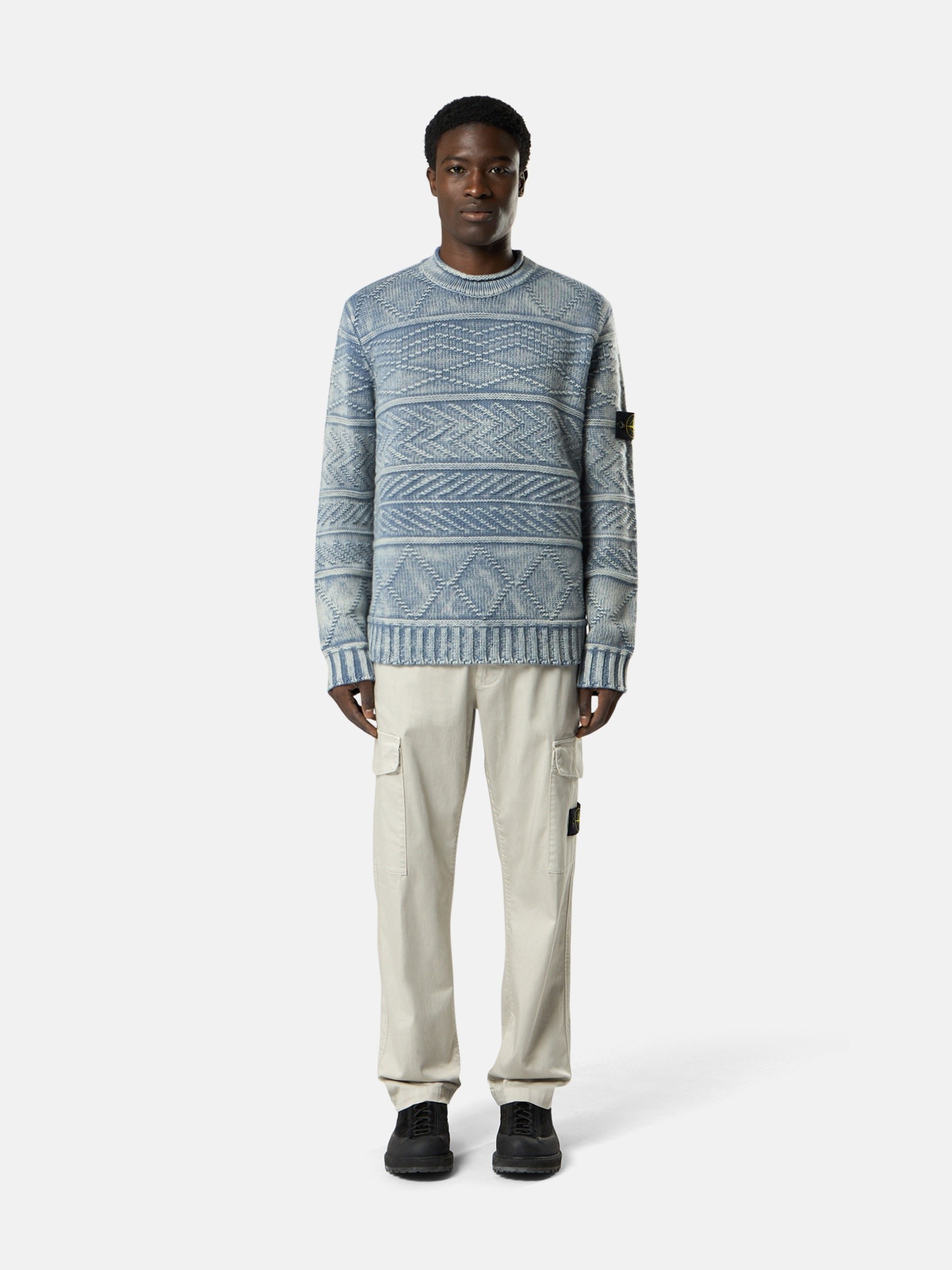 Avio Blue Loose-fit mock-neck jumper 5100001 ARAN CASHMERE FROSTED
