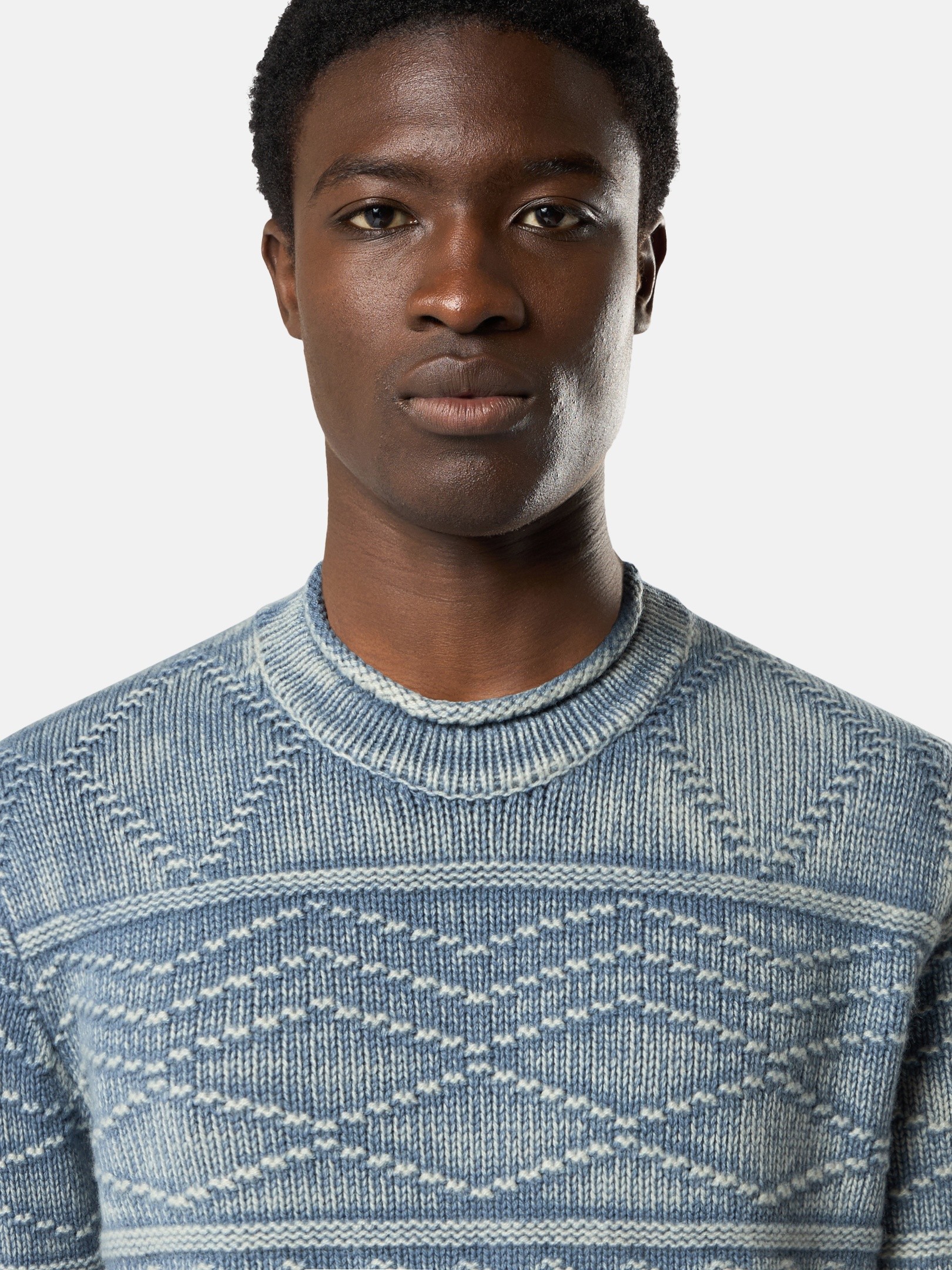 R*プ様 stone  ニット Avio Blue Loose-fit mock-neck jumper 5100001 ARAN CASHMERE FROSTED