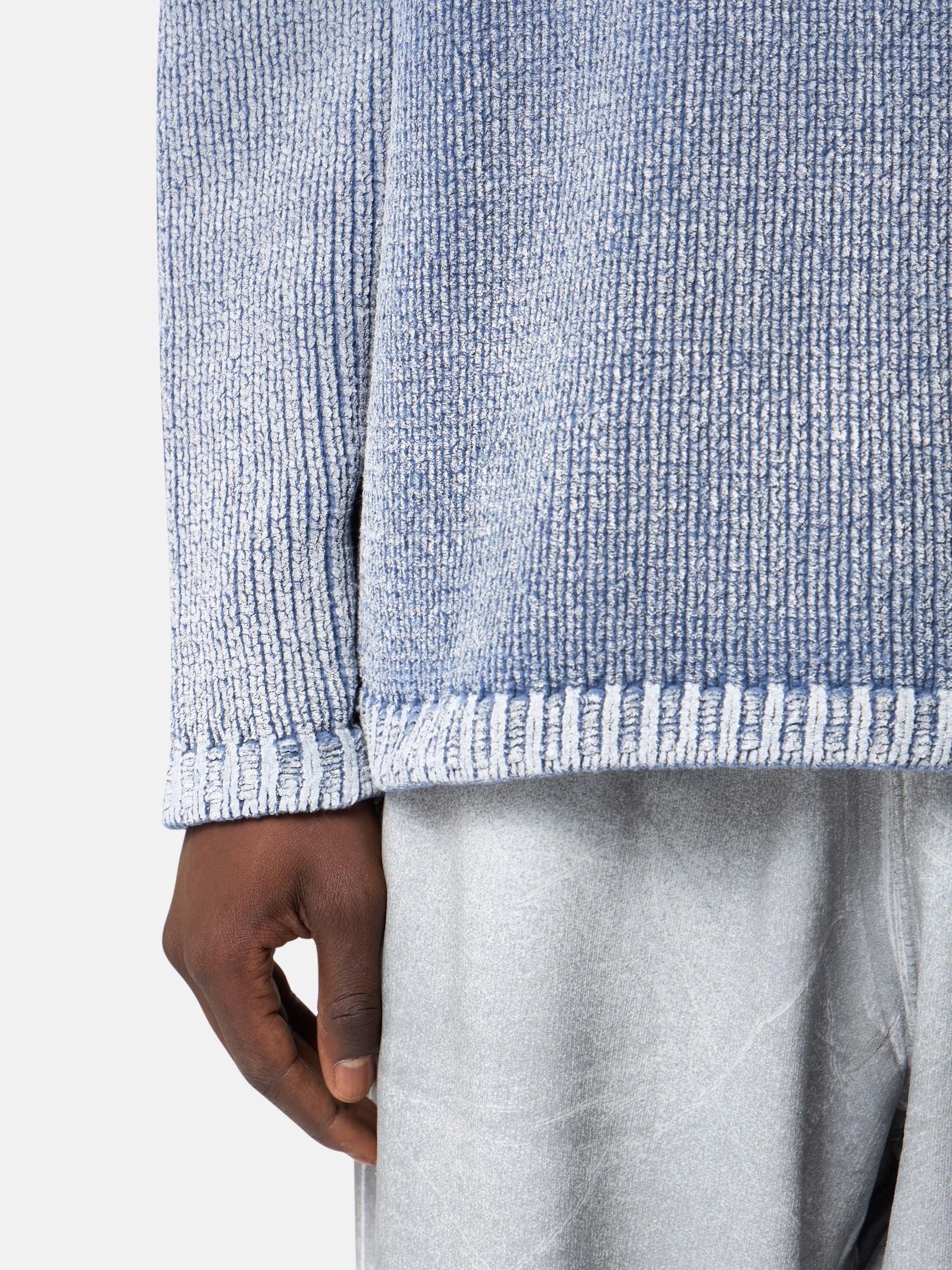 Avio Blue Oversized-fit crewneck sweater 5100003 COTTON CHENILLE 