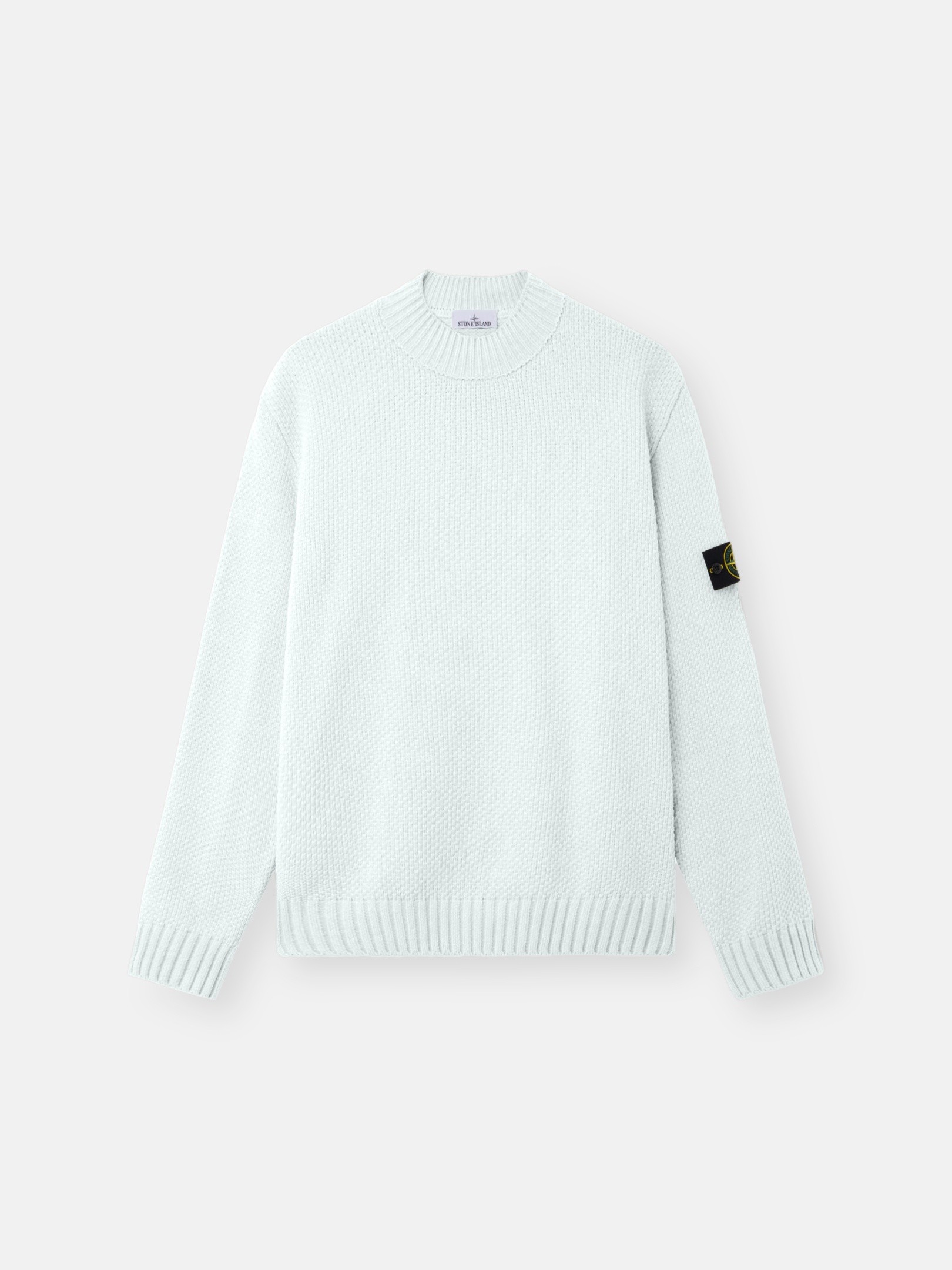 【新品未使用】STONE 白・アイボリーセーター Sky Blue Mock neck jumper with ribbed trims 5100005 MOSS STITCH