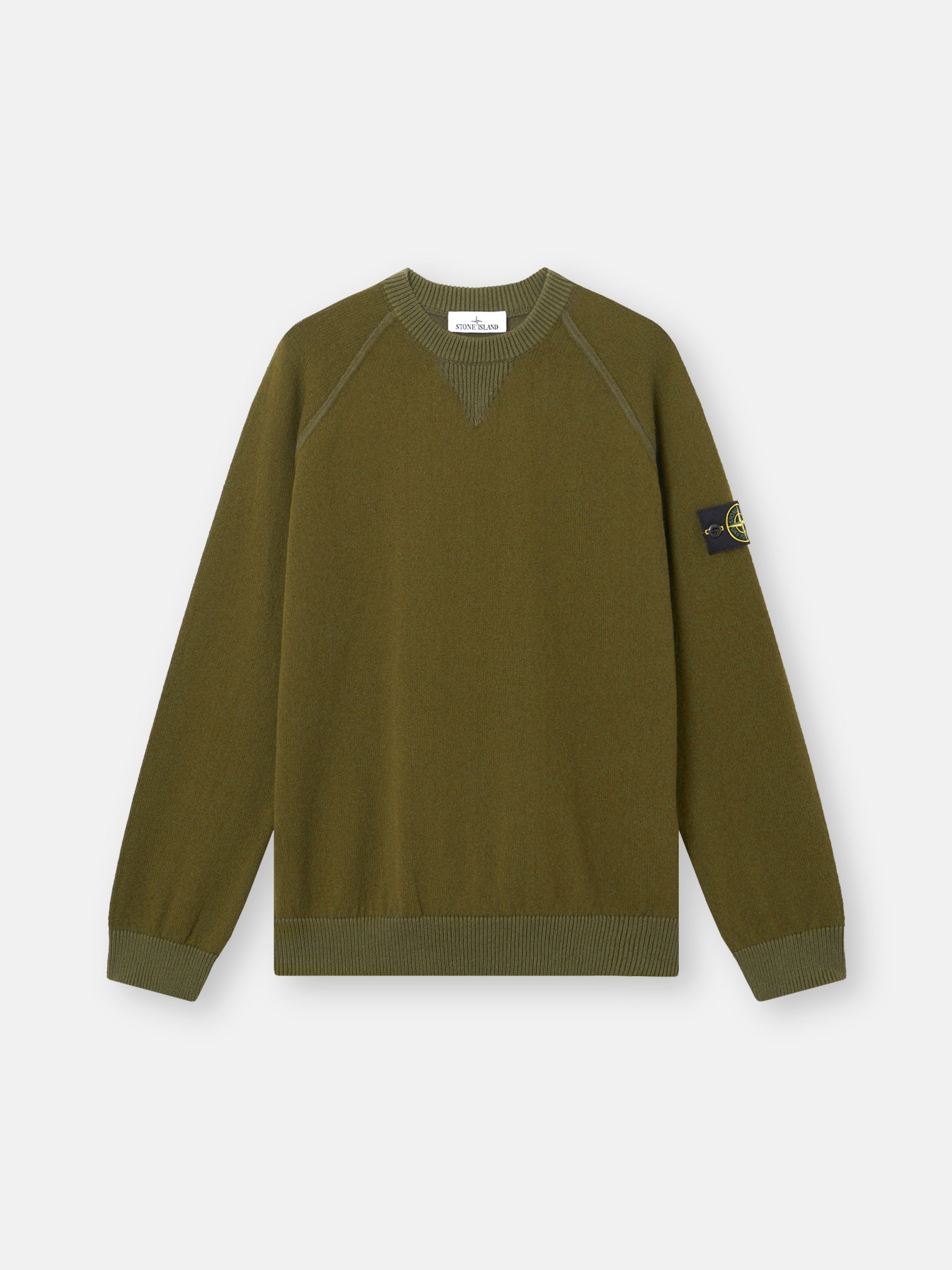 STONE  長袖カットソー カーキ Military Green Loose-fit crewneck sweater 5100013 RAW HAND ORGANIC