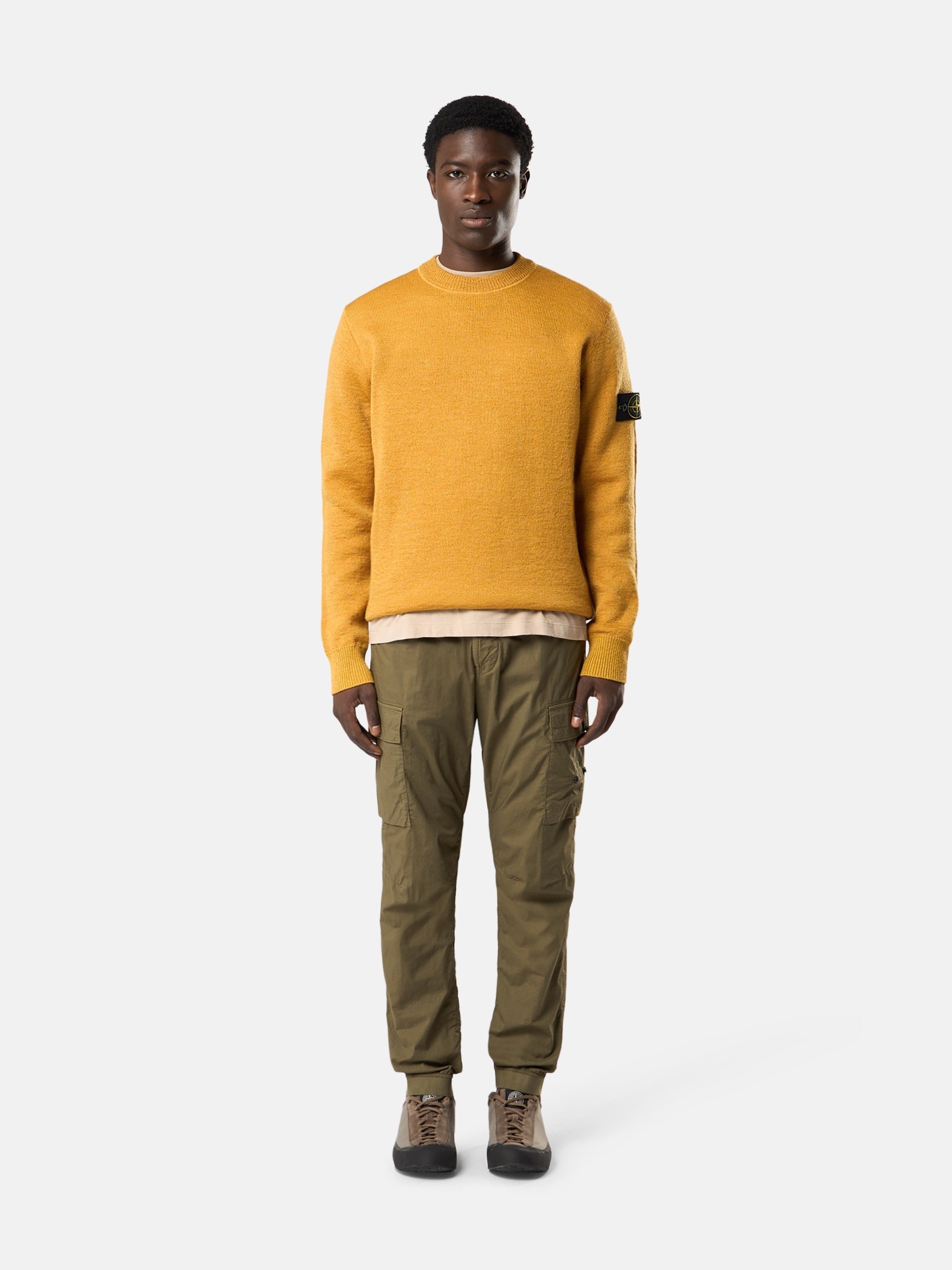 Mustard Loose-fit crewneck sweater 5100015 RUBBERISED RWS WOOL +