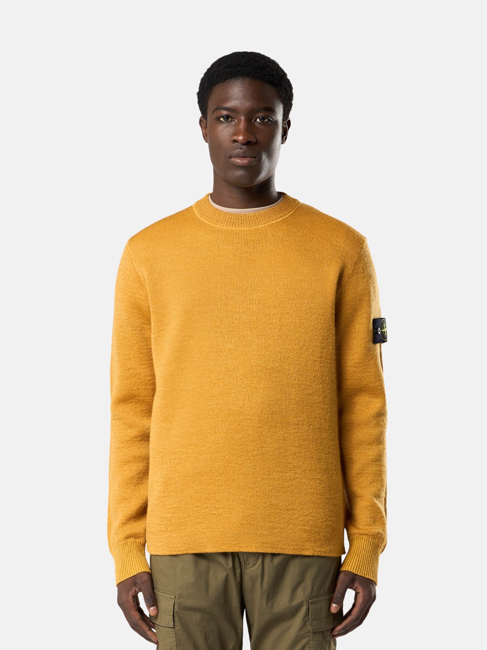 Mustard Loose-fit crewneck sweater 5100015 RUBBERISED RWS WOOL +
