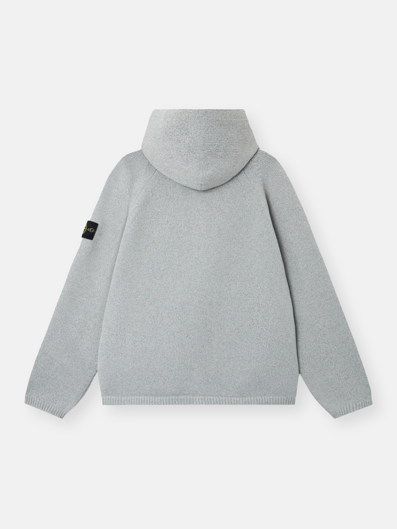Pearl Grey Melange Oversized-fit zip-up hooded jumper 5100018