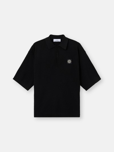 Black Oversized-fit short-sleeve polo with zipper 5100021 LIGHT