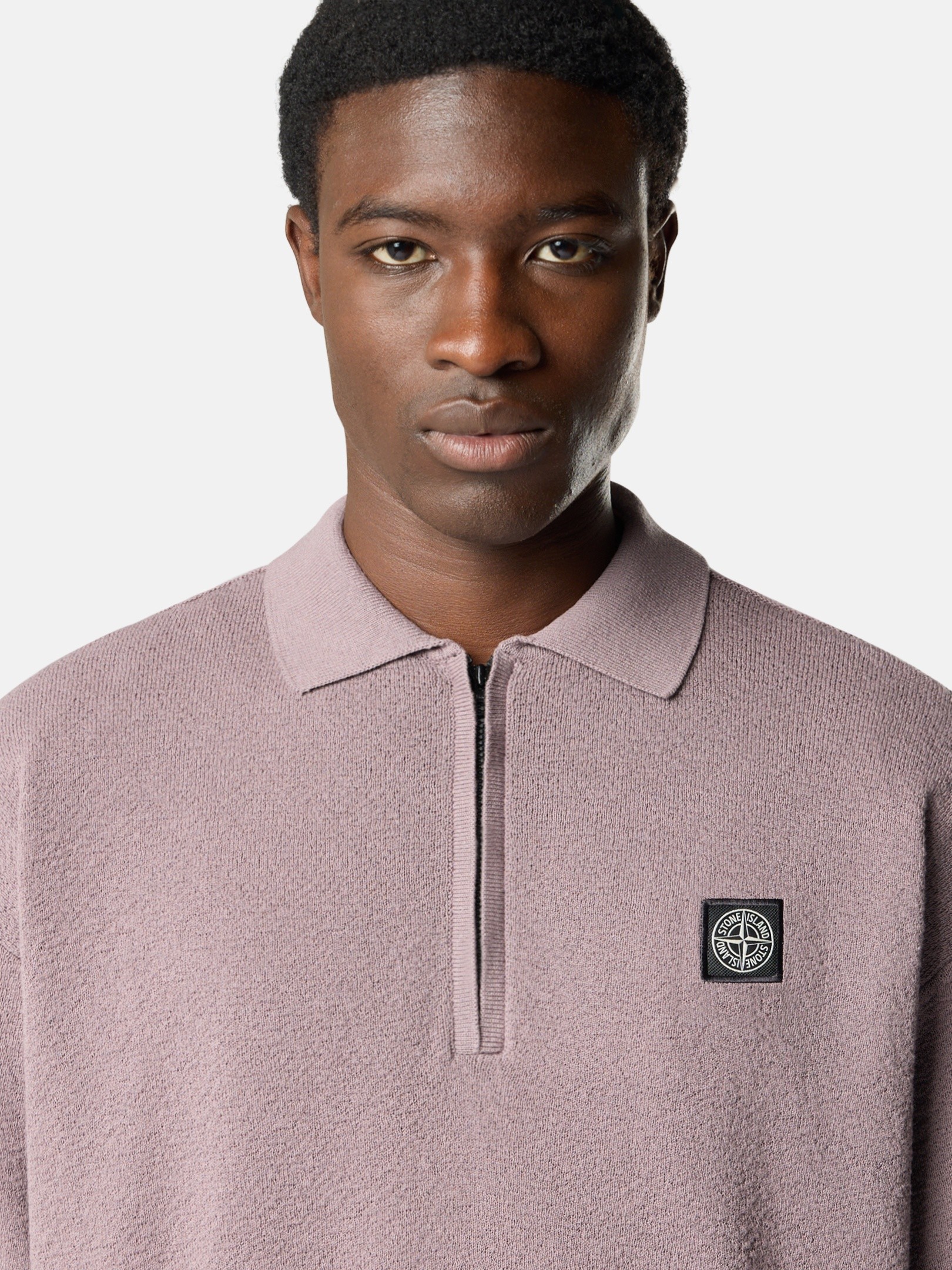 Purple Grey Oversized-fit short-sleeve polo with zip 5100021 LIGHT