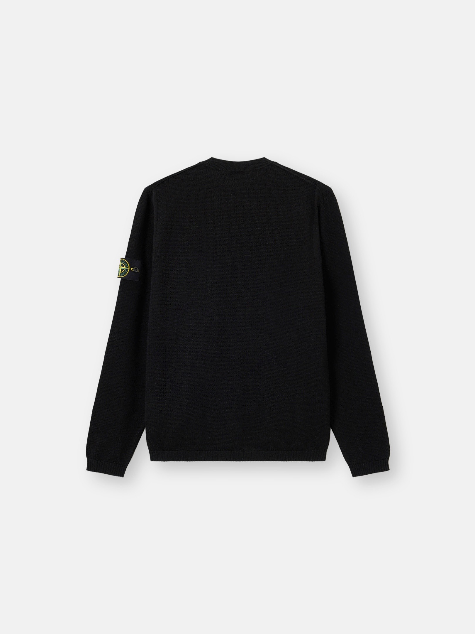 Black Loose-fit crewneck sweater with ribbed trims 5100023 MICRO