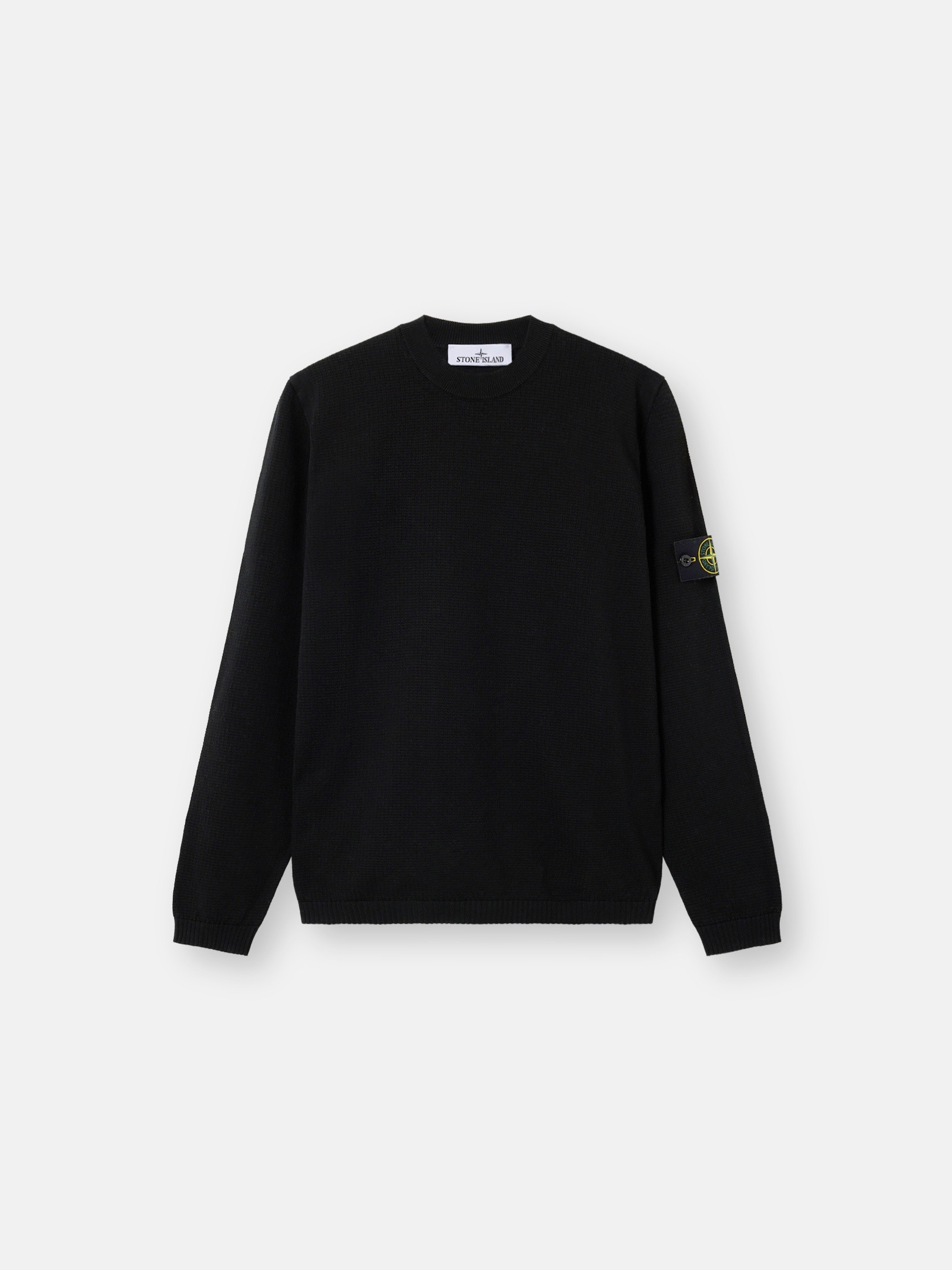 Black Loose-fit crewneck sweater with ribbed trims 5100023 MICRO