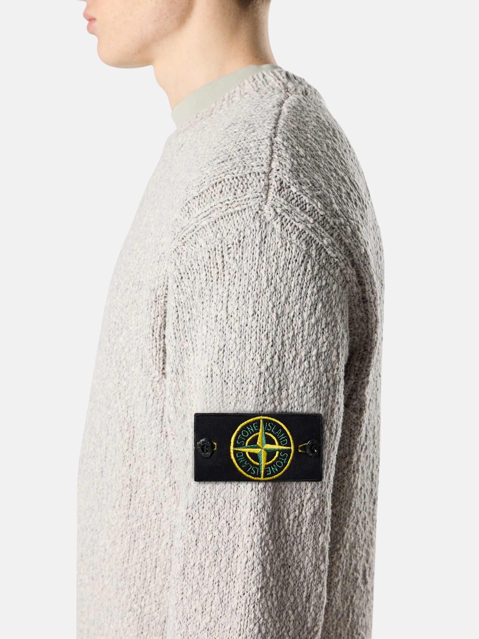 Pearl Grey Melange Loose-fit crewneck jumper 5100025 SPECKLED