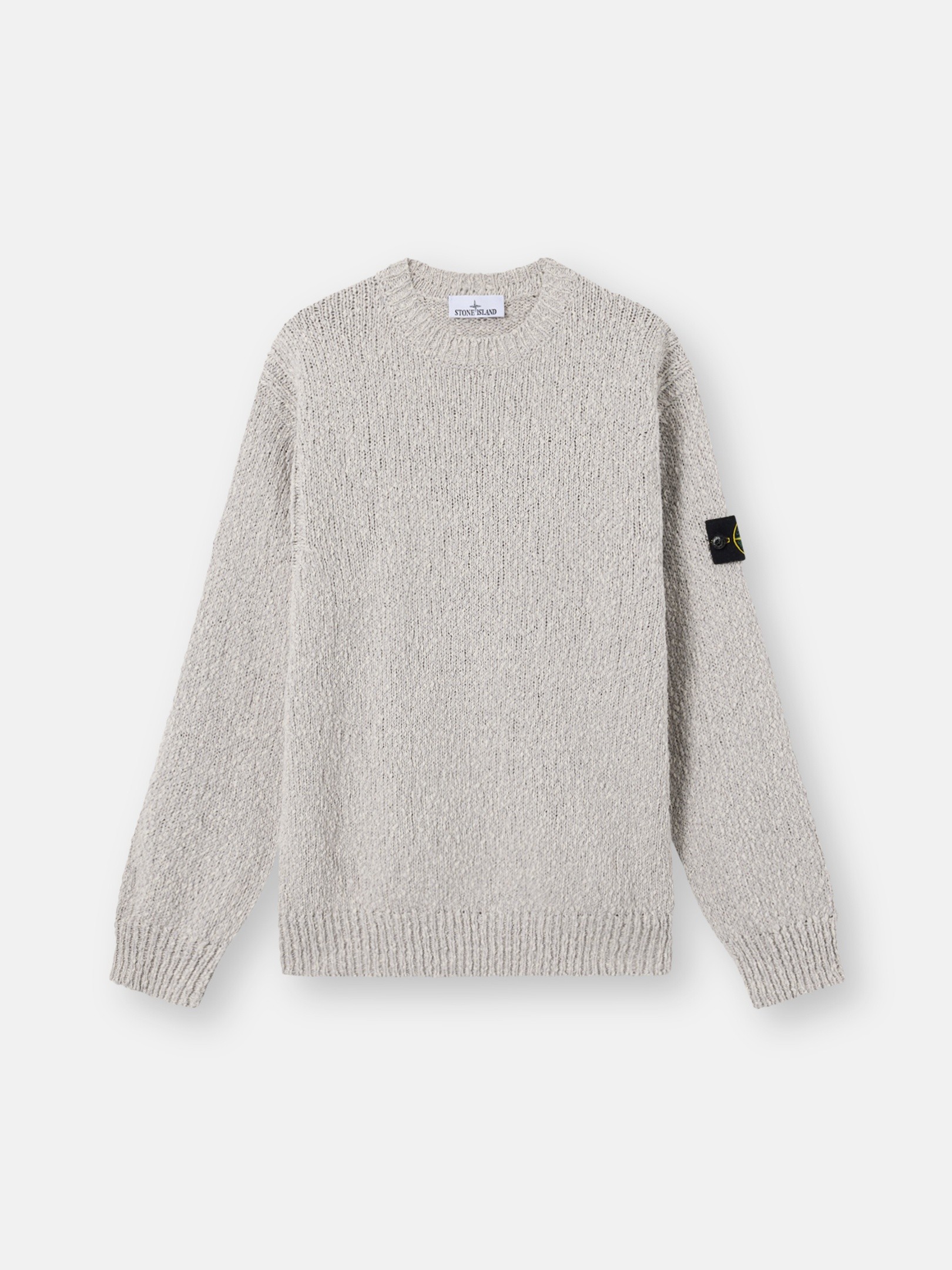 Pearl Grey Melange Loose-fit crewneck sweater 5100025 SPECKLED