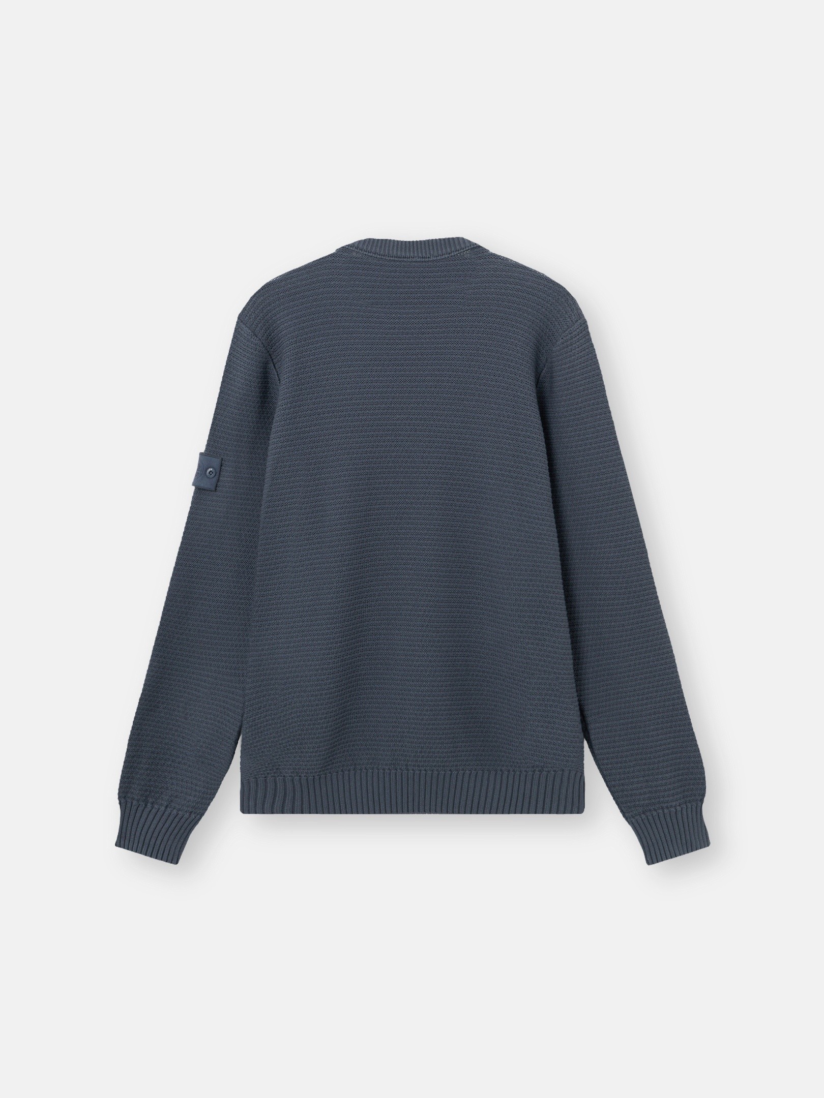 Slate Blue Loose-fit crewneck sweater with ribbed trims 5100032
