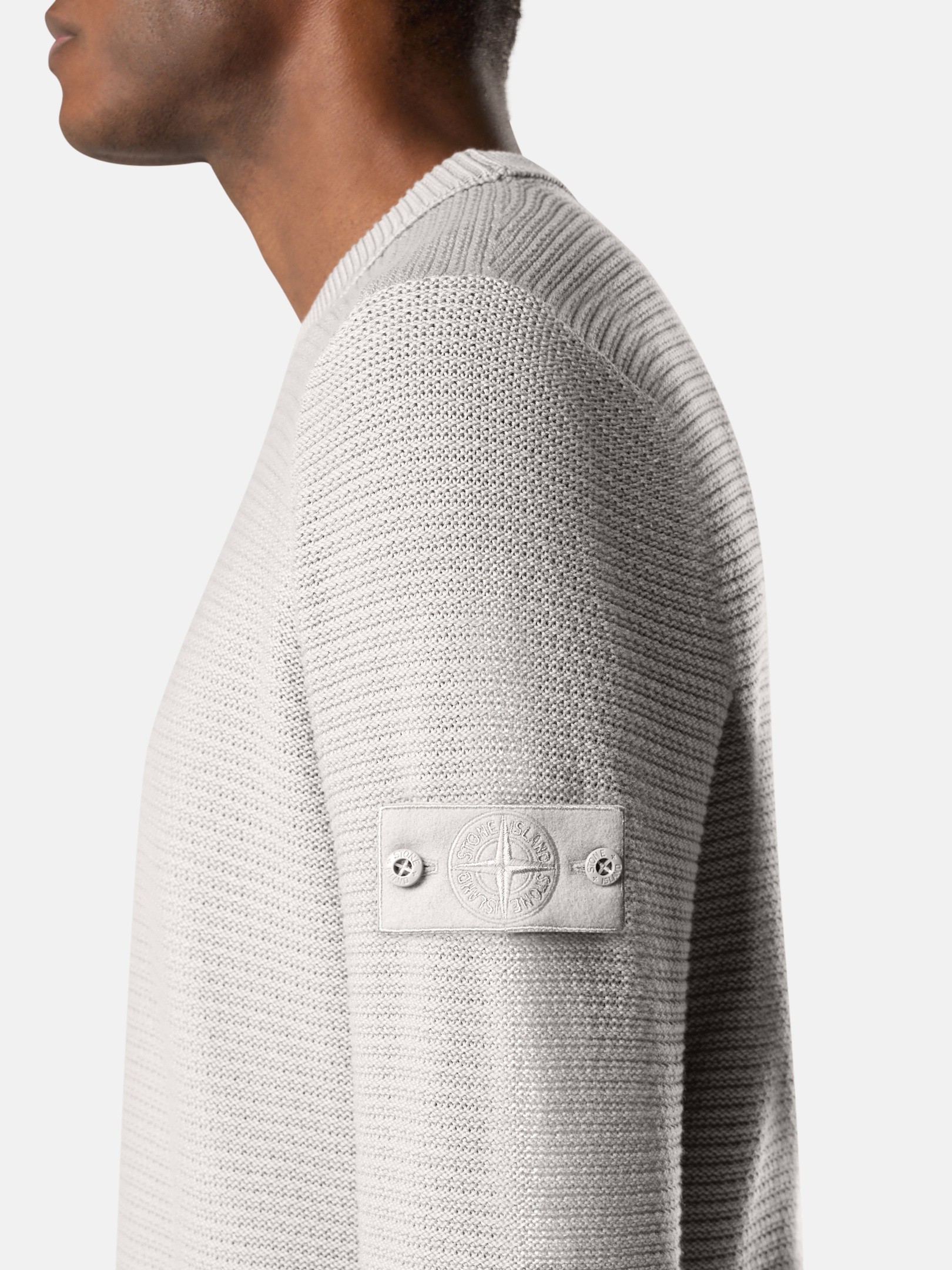 STONE ISLAND◇Light Crewneck Knit/M/コットン/グレー/7015502B0