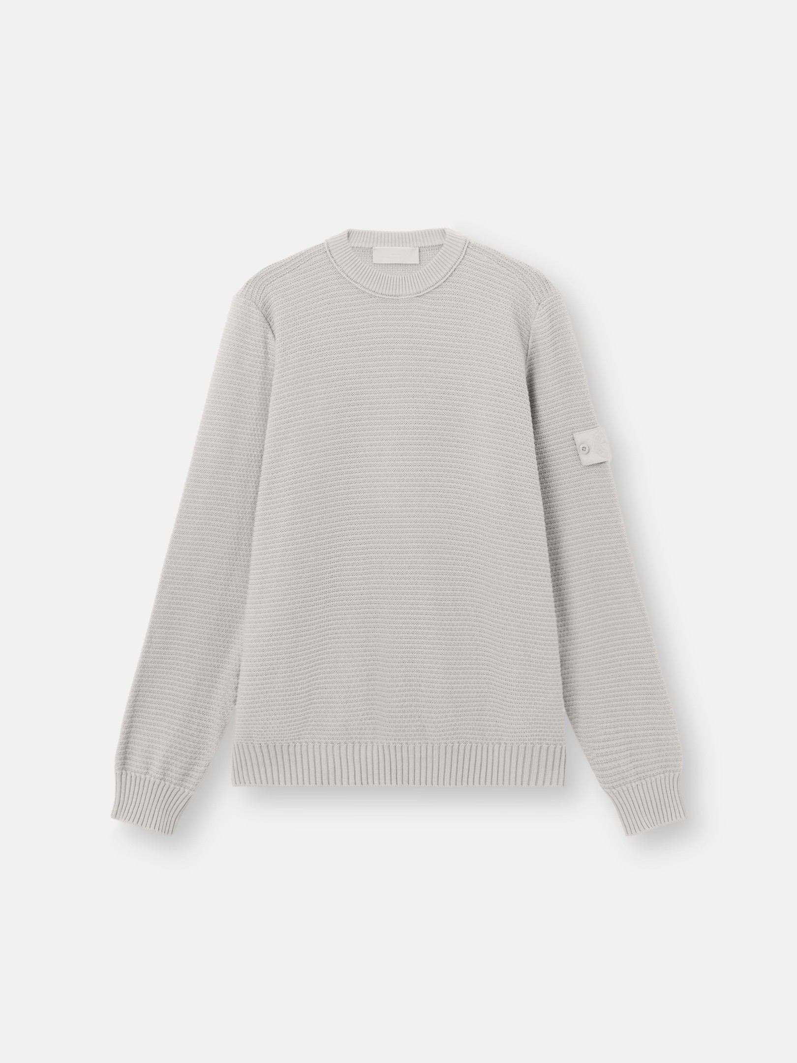 Dust Grey Loose-fit crewneck sweater with ribbed trims 5100032 