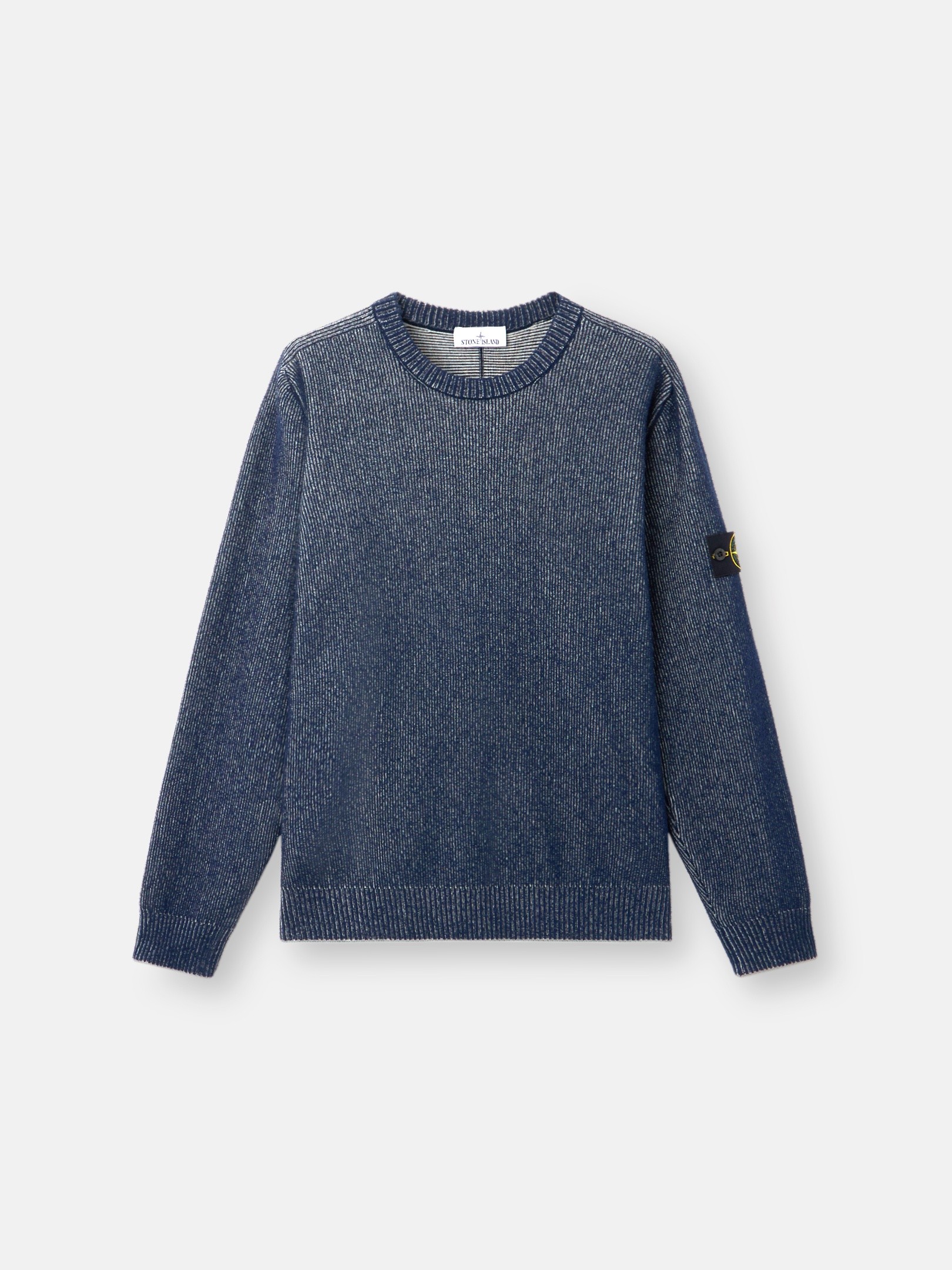 Blue Melange Loose-fit crewneck sweater with raglan sleeves 