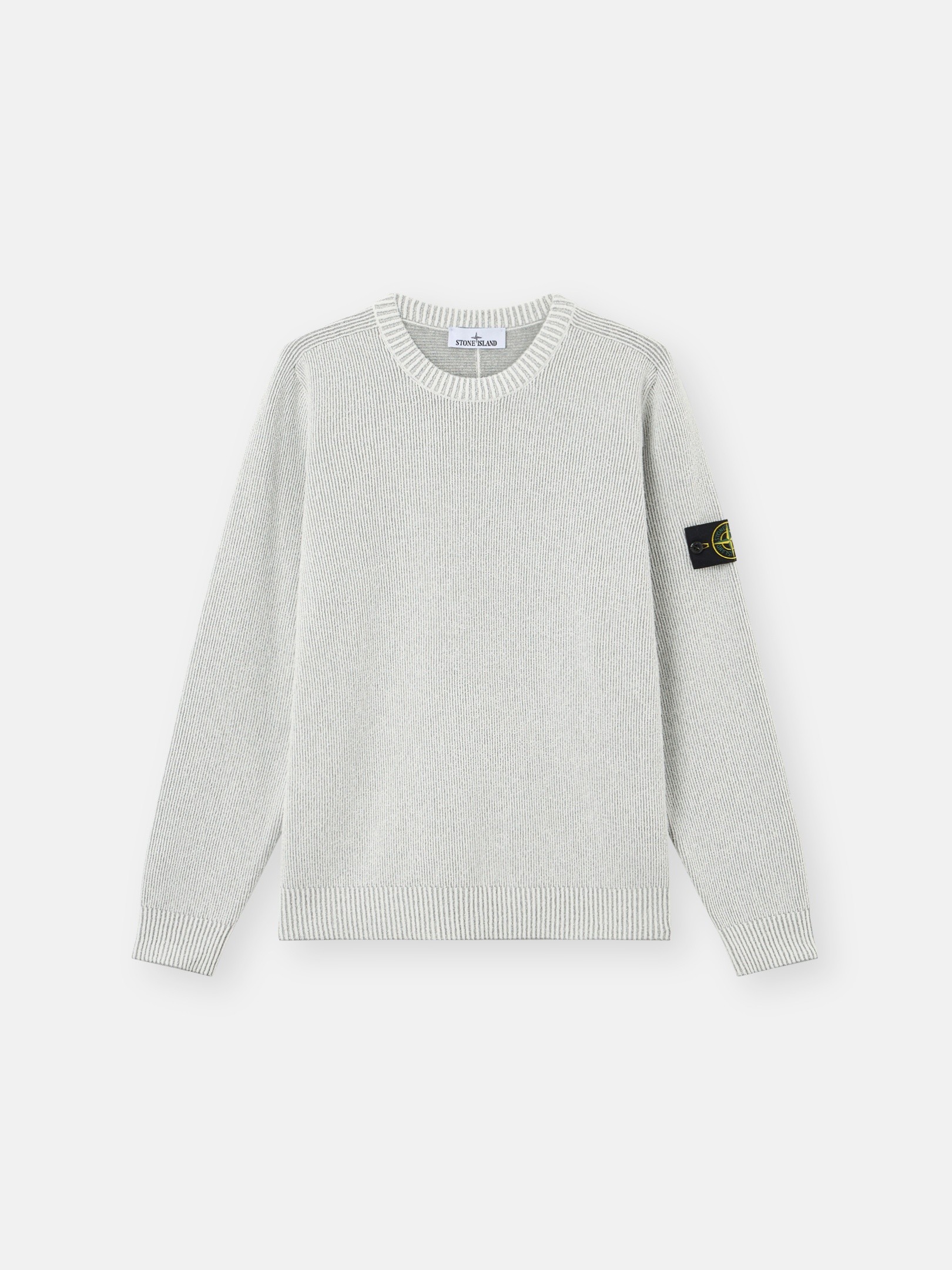 Pearl Grey Melange Loose-fit crewneck sweater with raglan sleeves