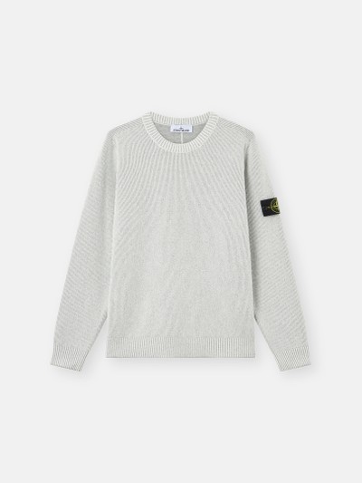 Pearl Grey Melange Loose-fit crewneck sweater with raglan sleeves