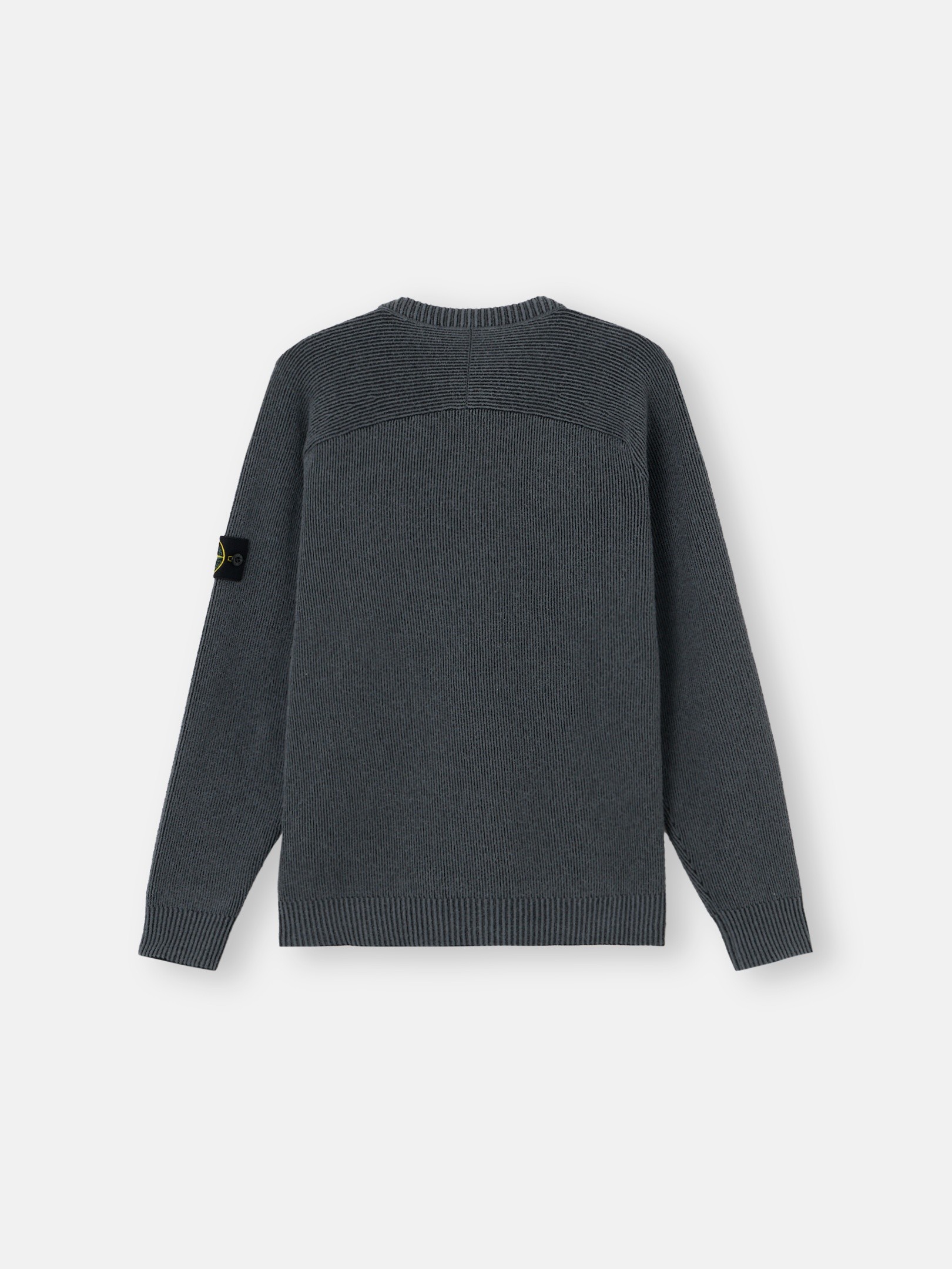 Charcoal Grey Melange Loose-fit crewneck sweater with raglan