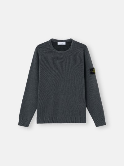 Charcoal Grey Melange Loose-fit crewneck sweater with raglan