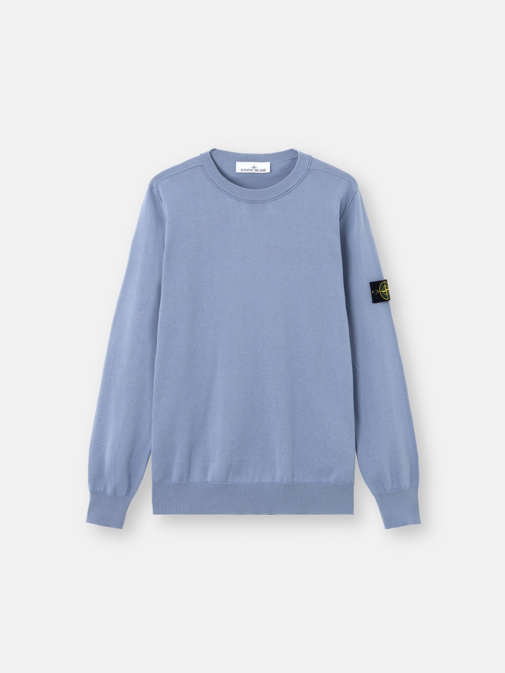 Avio Blue Crewneck sweater with rolled edge seams 5100053 SOFT