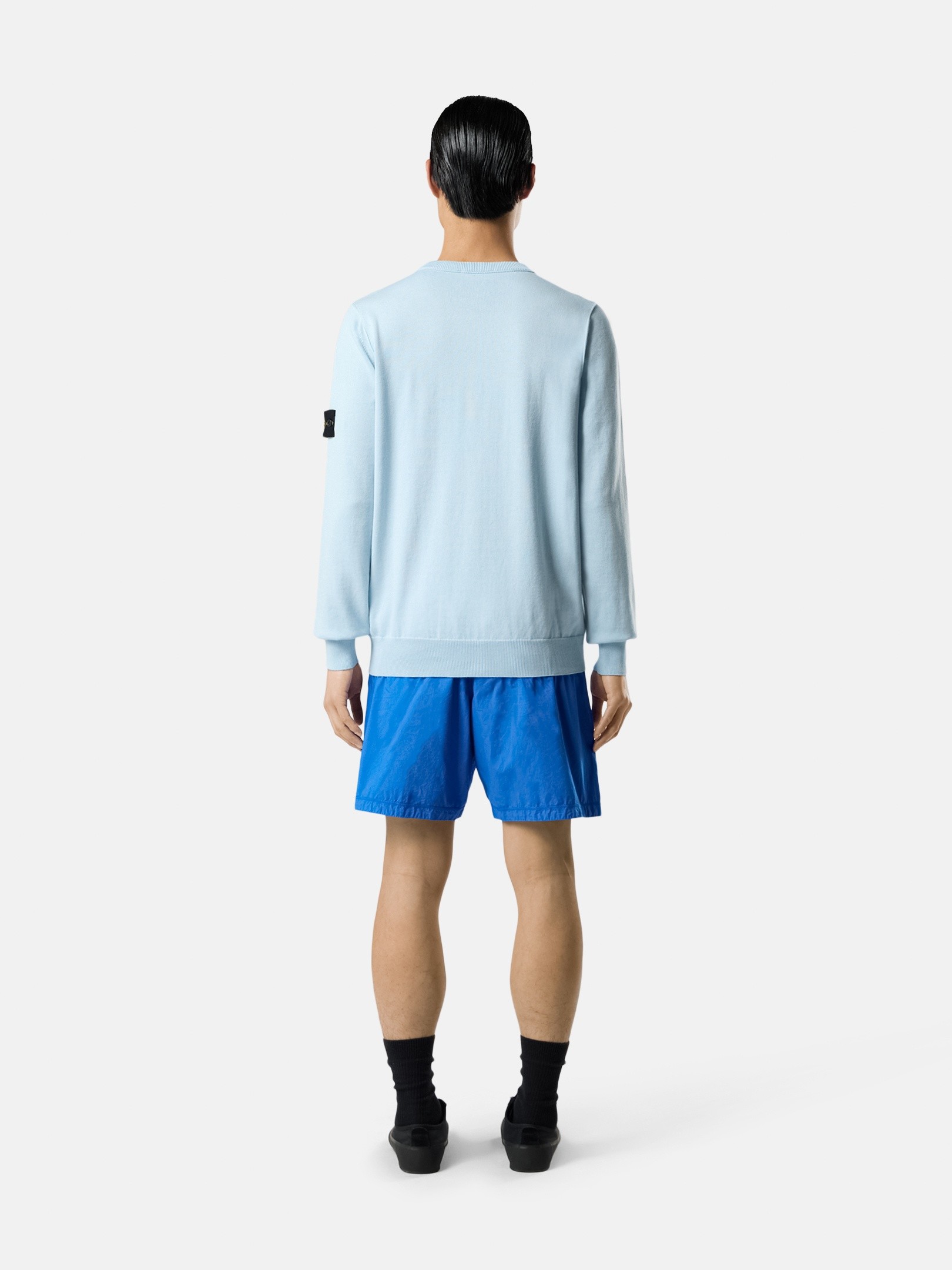 stone  スウェット　水色 Sky Blue Crewneck jumper with rolled edge seams 5100053 SOFT