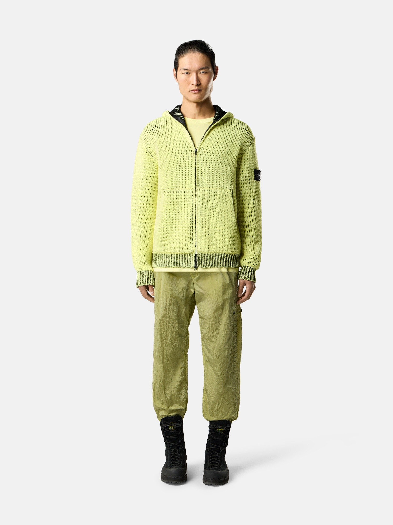 メンズウェア STONE  Lemon Oversized-fit zipper-up hooded sweater 5100054 UV