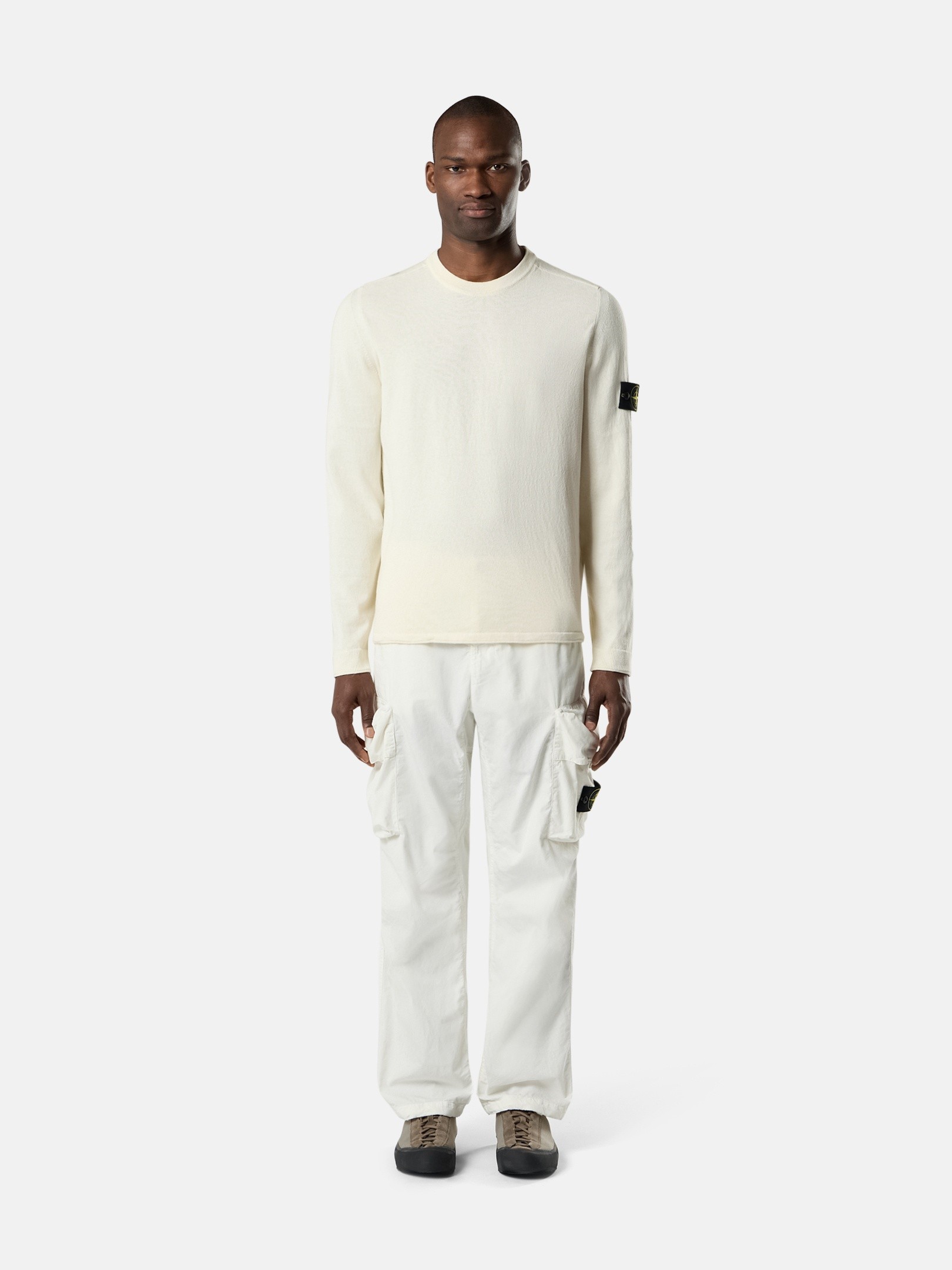 Ivory Regular-fit crewneck jumper with rolled edges 5100062 LIGHT