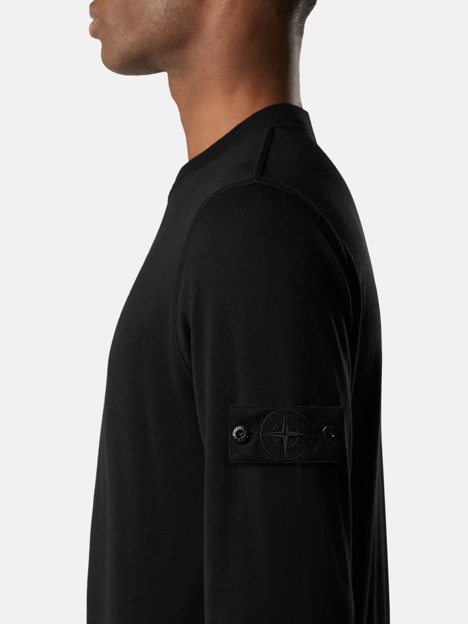 Black Regular-fit crewneck sweater with ribbed trims 5100074 LIGHT 