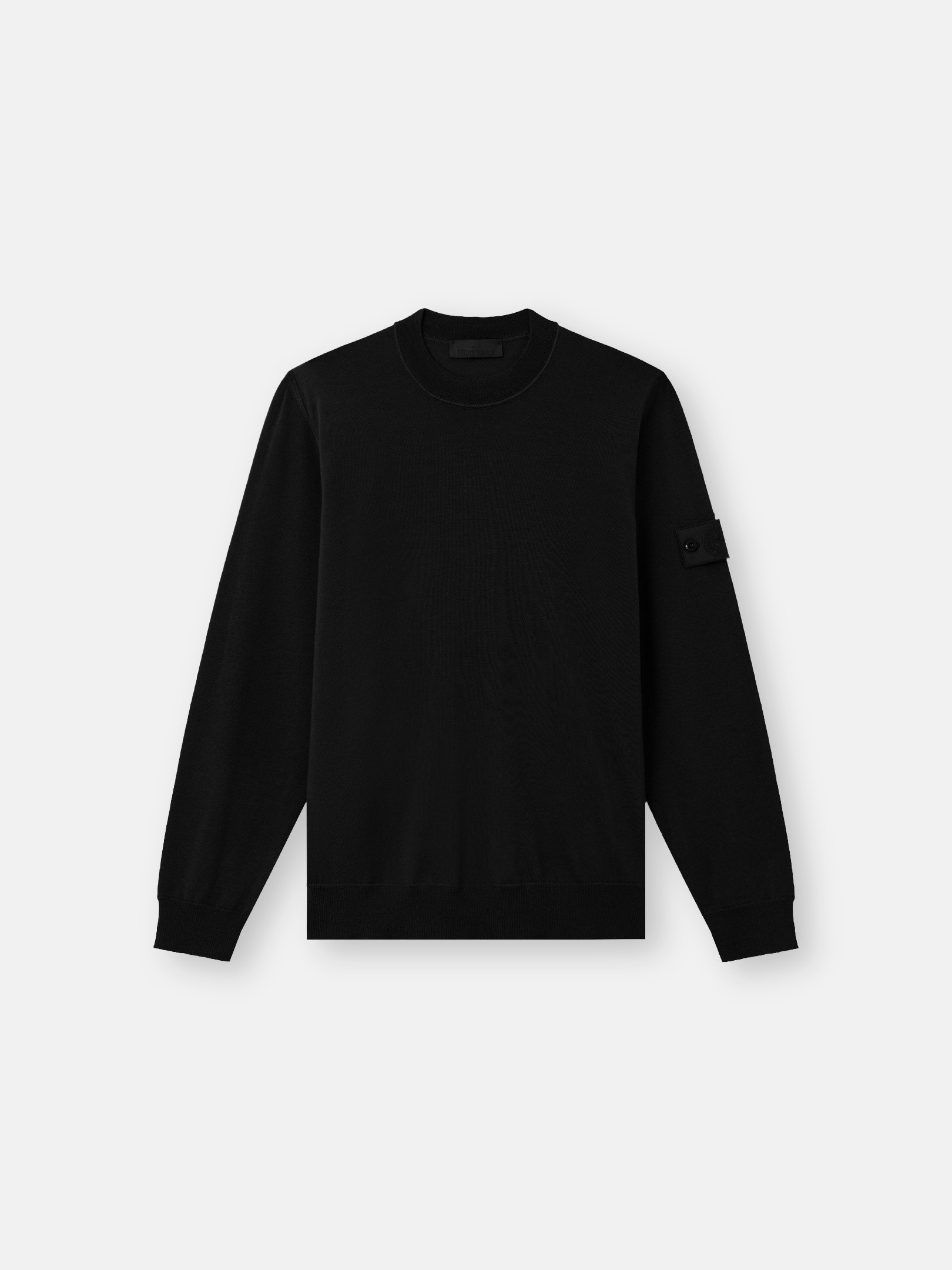 Black Regular-fit crewneck sweater with ribbed trims 5100074 LIGHT