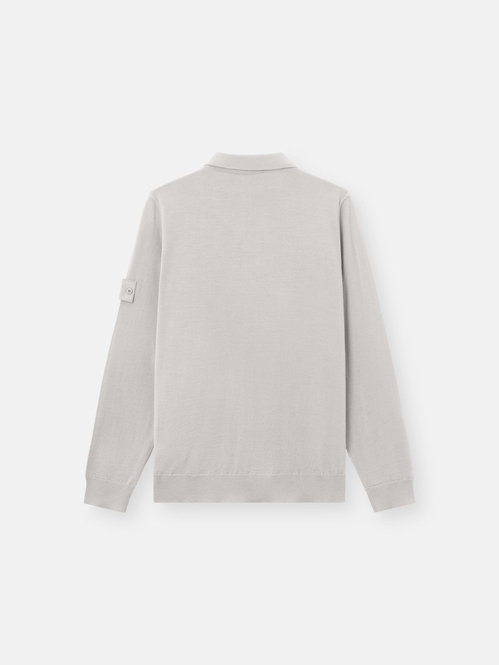 Dust Grey Regular-fit long-sleeve polo with ribbed trims 5100076