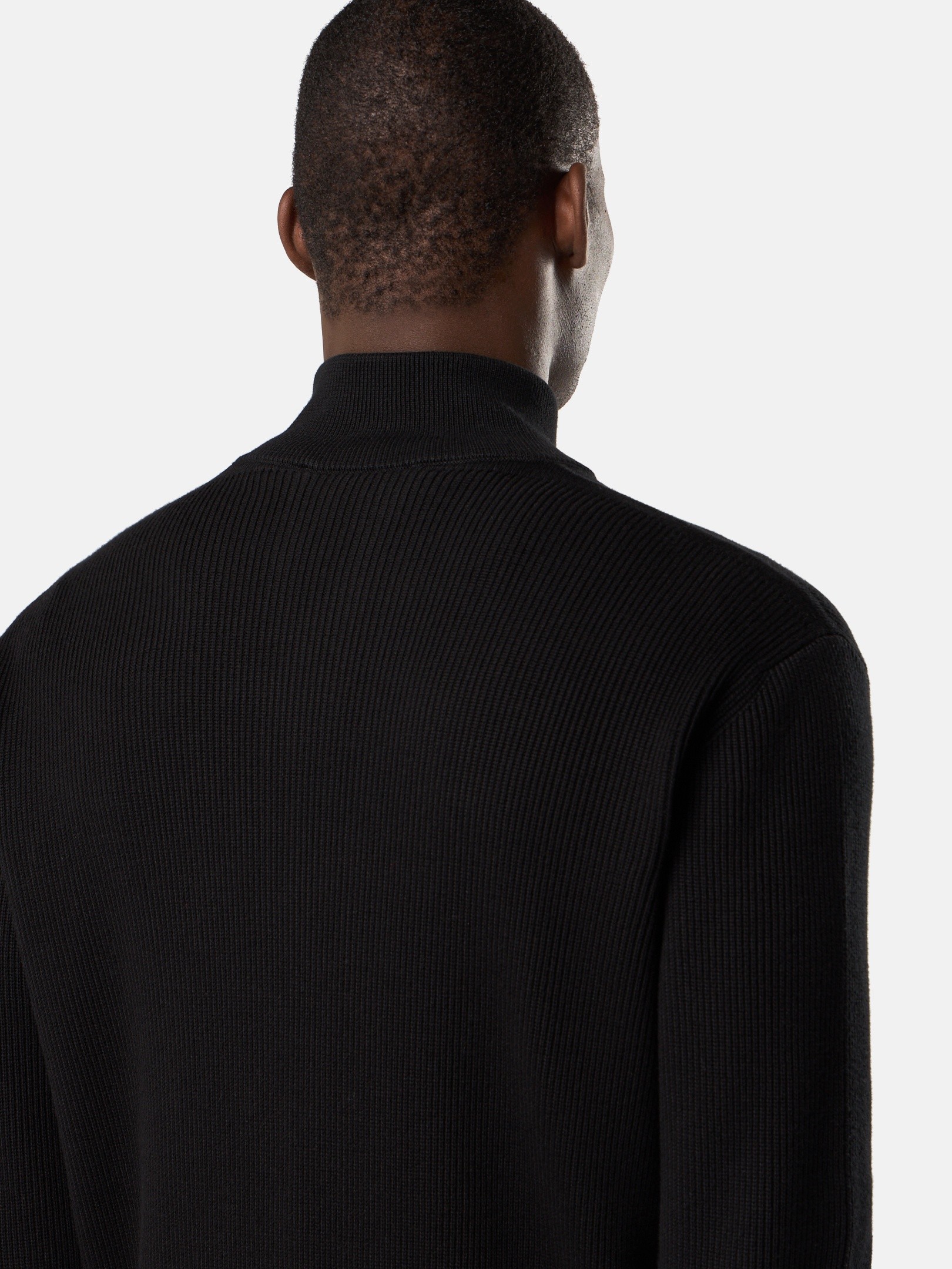 ブラック レギュラーフィット ジップアップ ジャンパー 5100126 RIBBED 