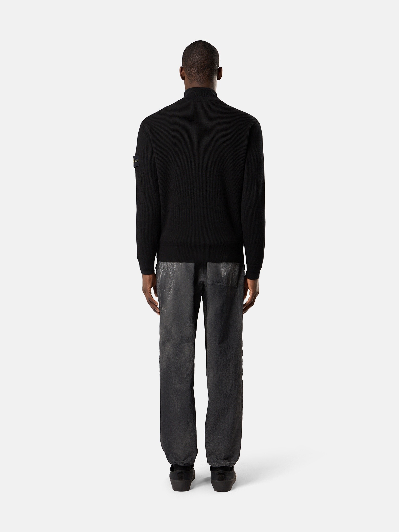 Black Regular-fit zipper-up sweater 5100126 RIBBED SOFT ORGANIC