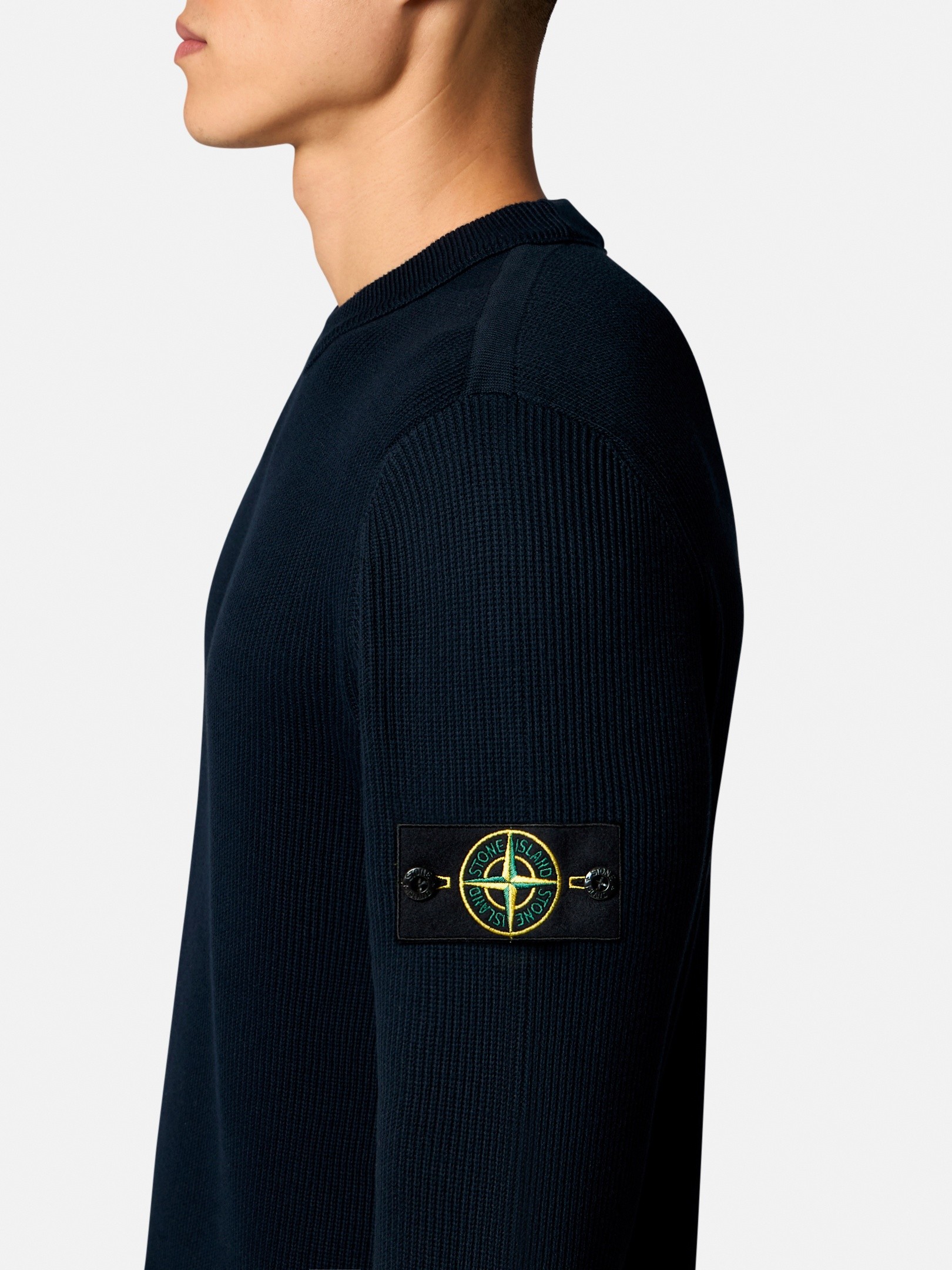 Navy Blue Regular-fit crewneck sweater 5100154 RIBBED SOFT ORGANIC