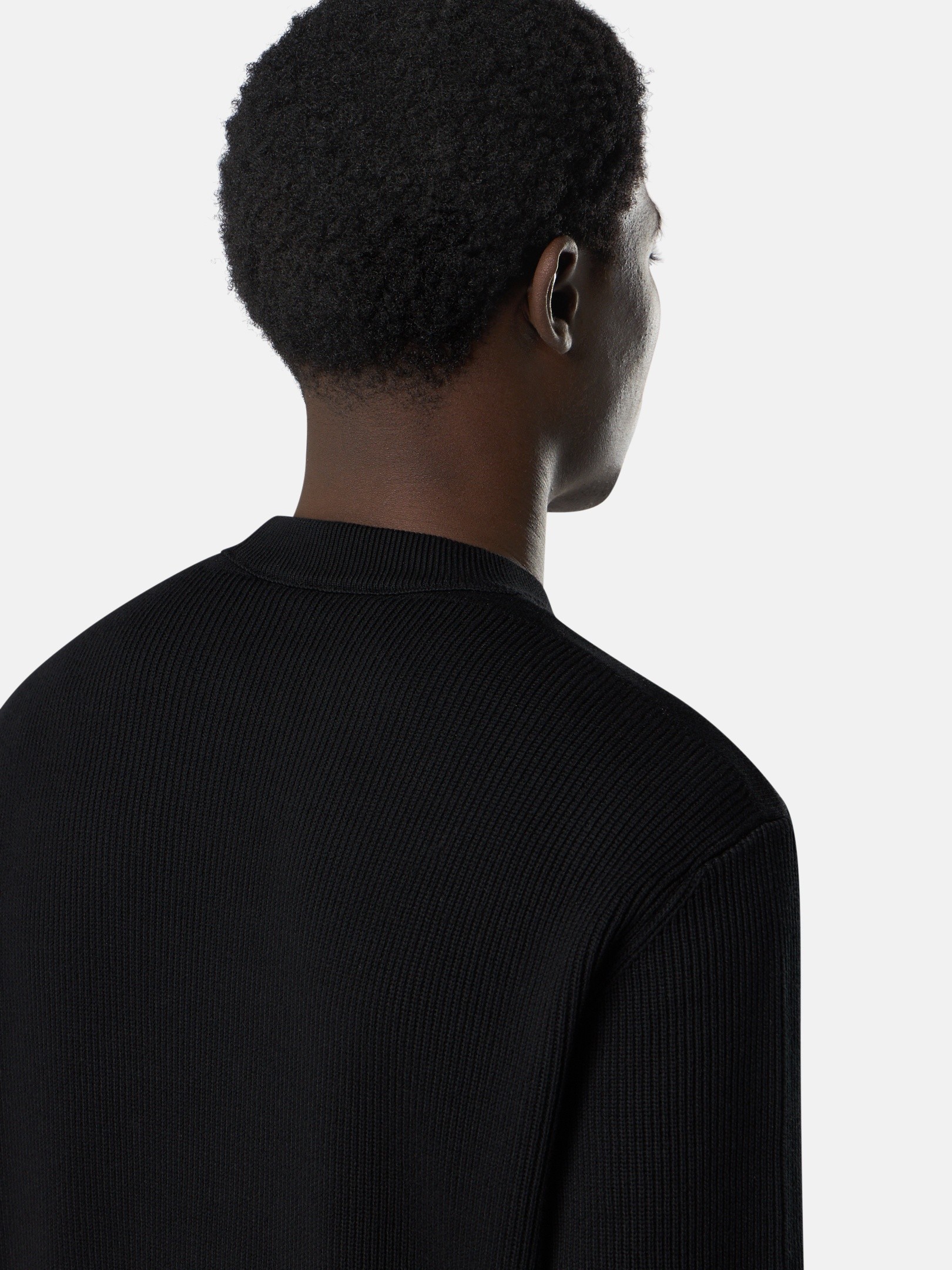 Black Regular-fit crewneck sweater 5100154 RIBBED SOFT ORGANIC