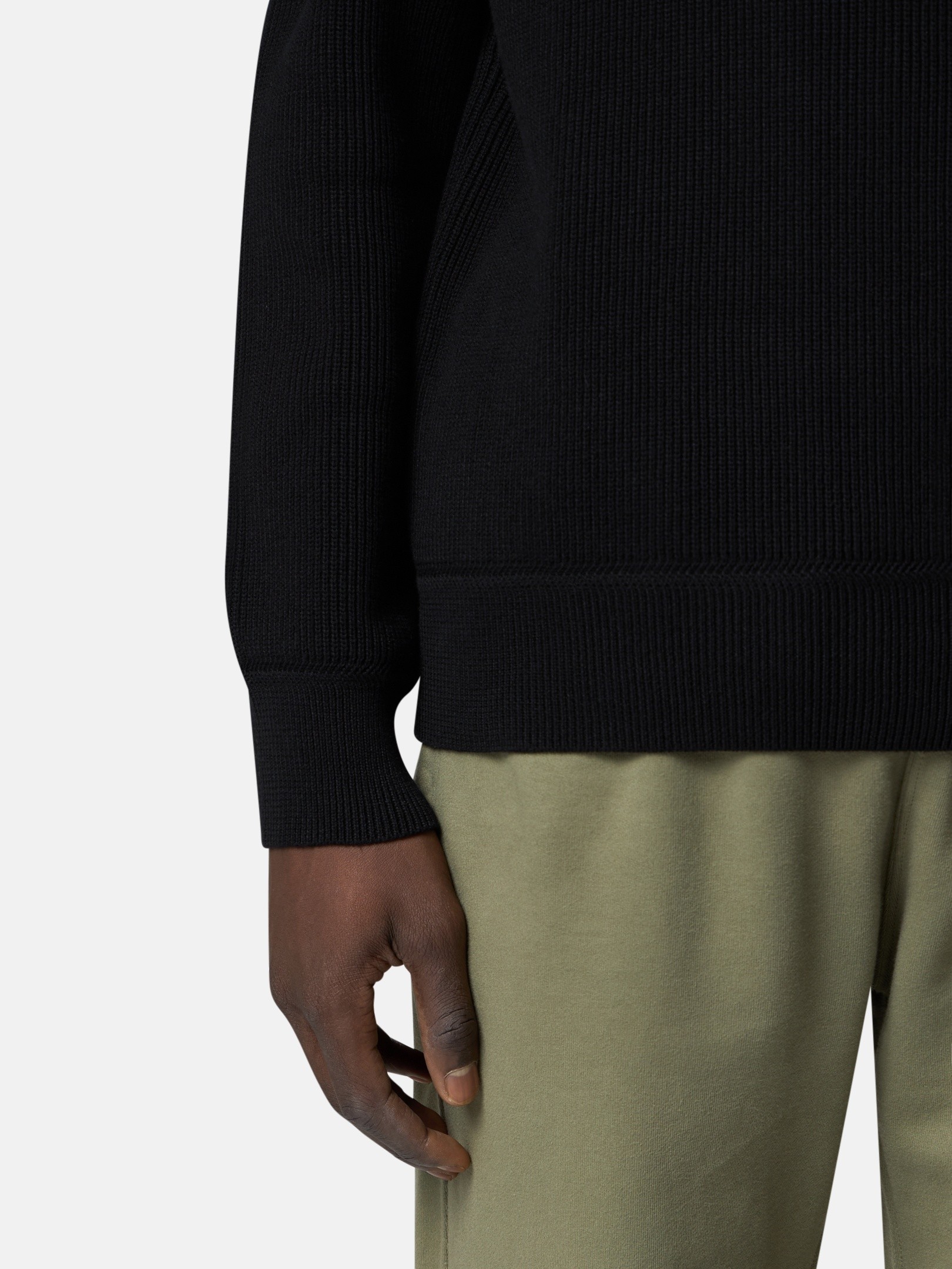 Black Regular-fit crewneck sweater 5100154 RIBBED SOFT ORGANIC