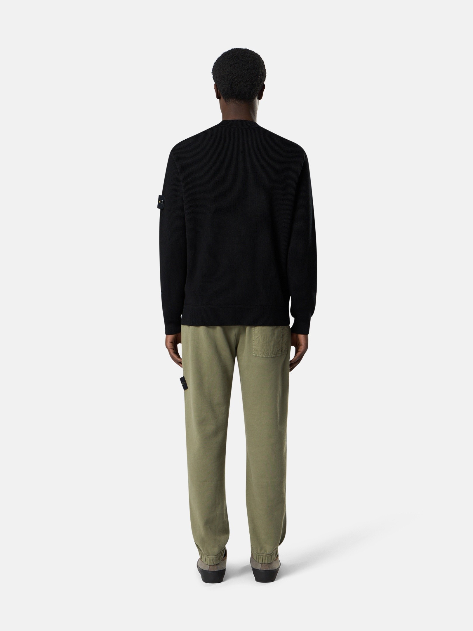 Black Regular-fit crewneck sweater 5100154 RIBBED SOFT ORGANIC