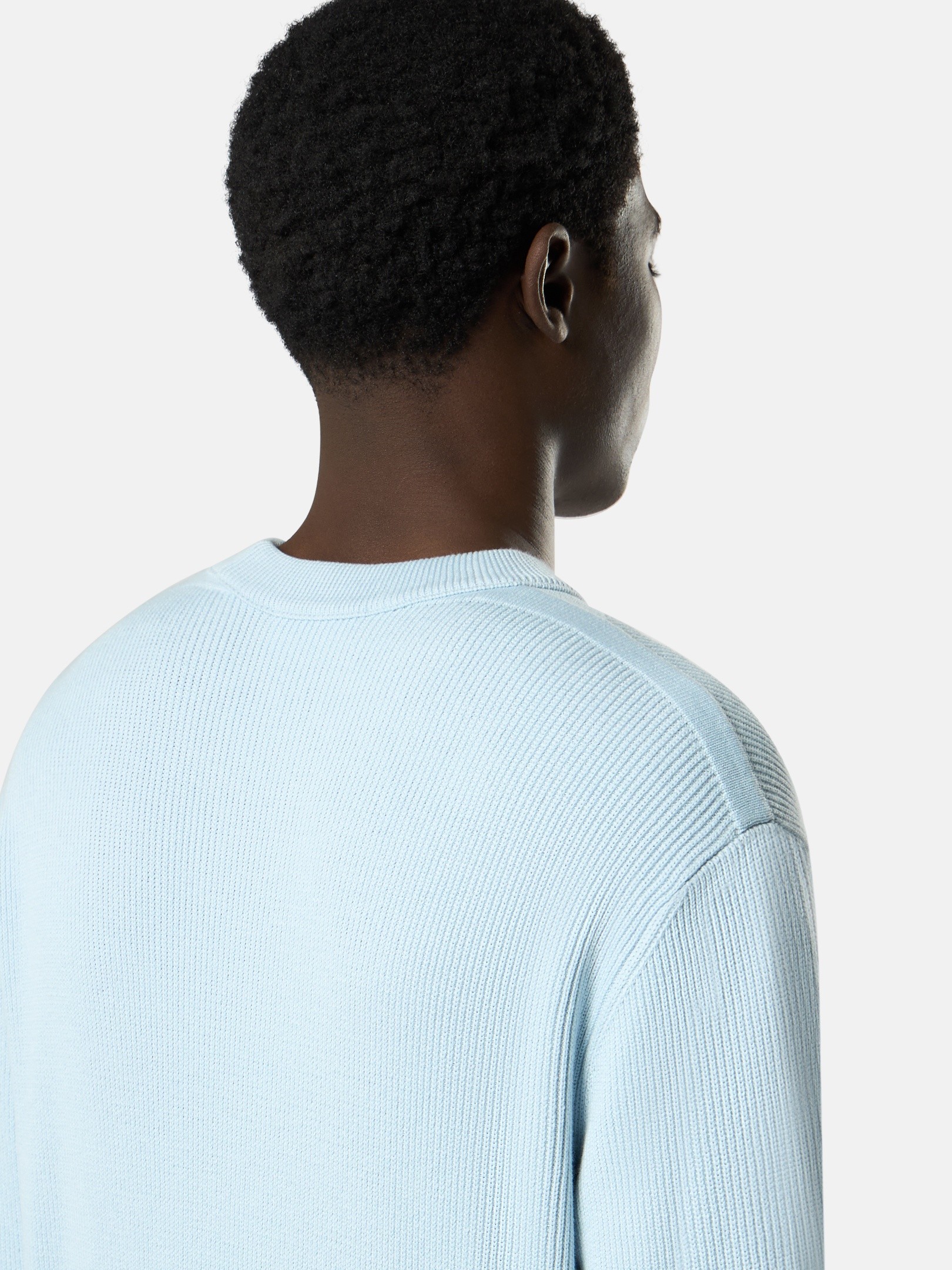 Sky Blue Regular-fit crewneck sweater 5100154 RIBBED SOFT ORGANIC