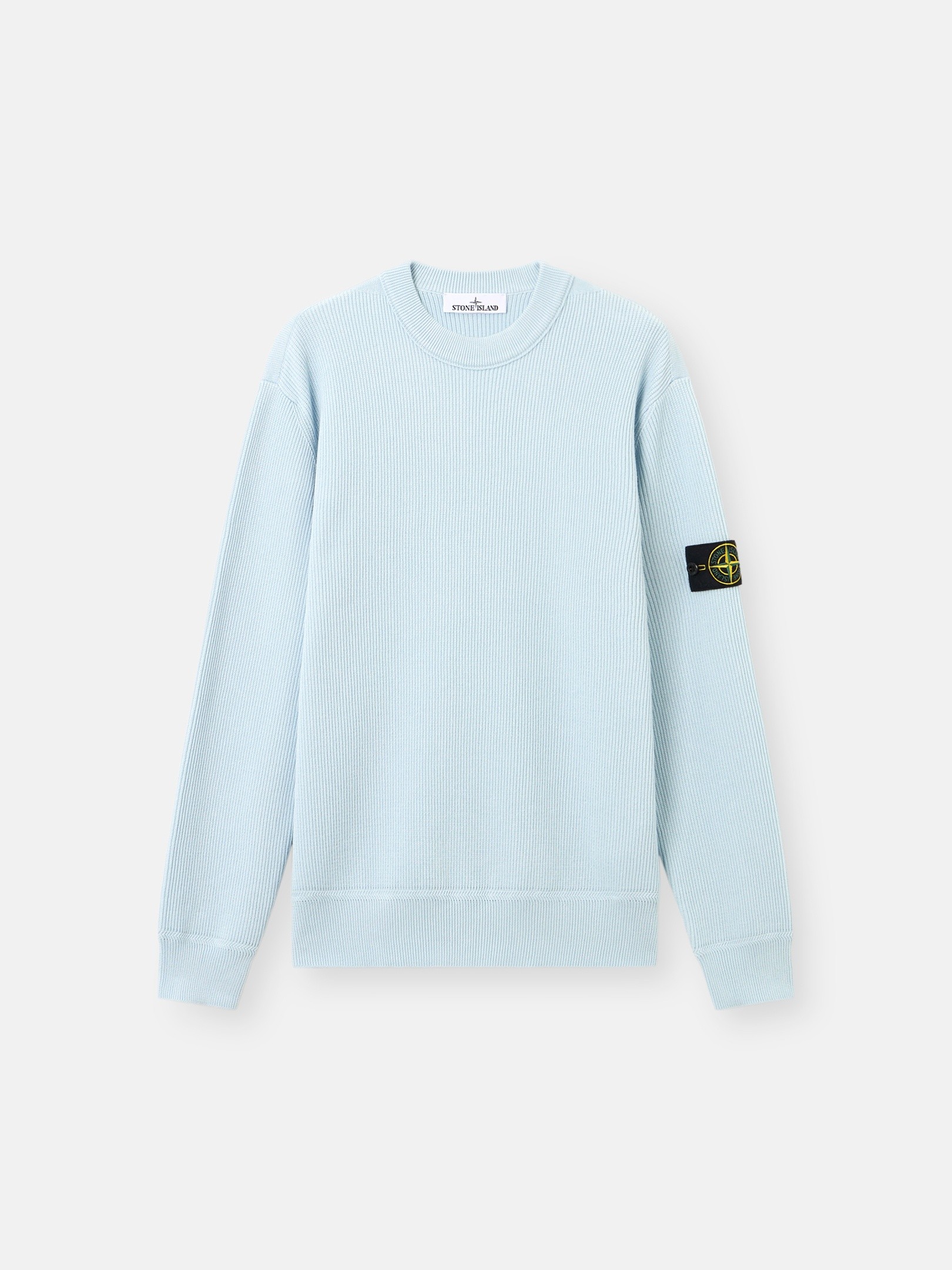 Sky Blue Regular-fit crewneck sweater 5100154 RIBBED SOFT ORGANIC