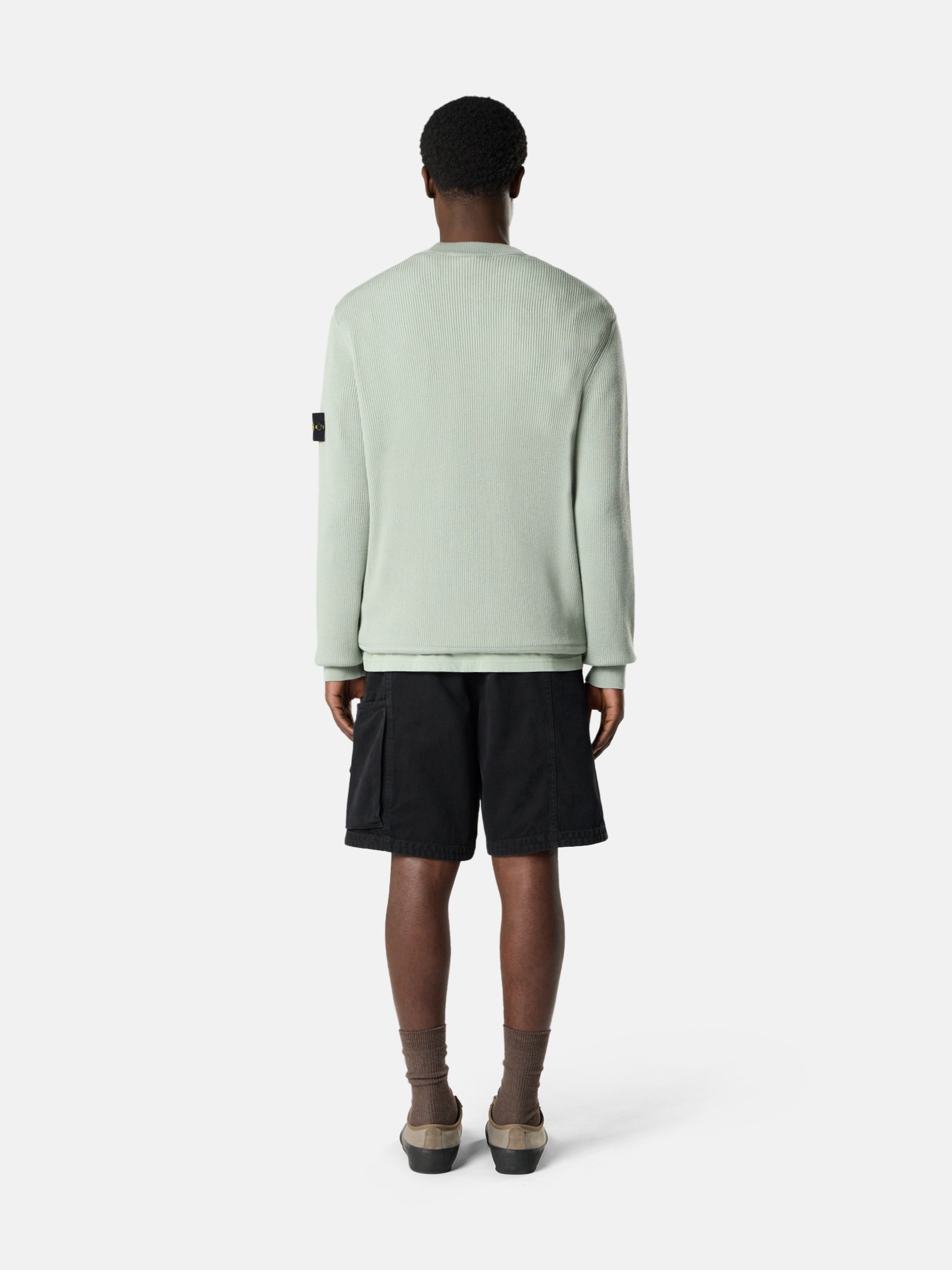 Sage Green Regular-fit crewneck sweater 5100154 RIBBED SOFT