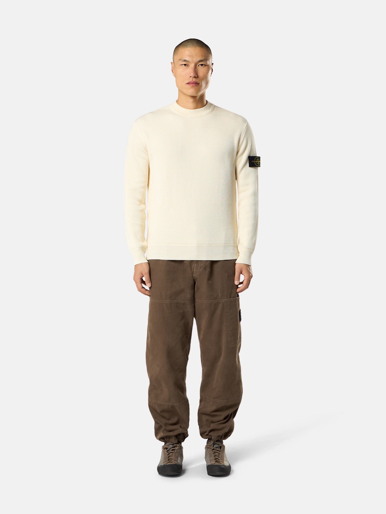 Ivory Regular-fit crewneck sweater 5100154 RIBBED SOFT ORGANIC 