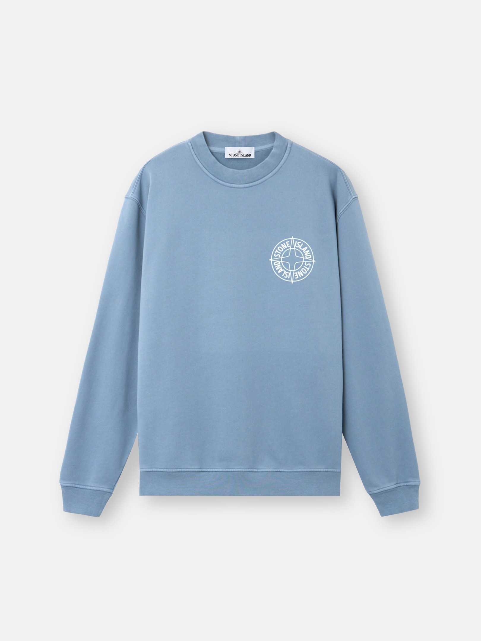 2006AW STONE  Sweatshirts L スウェット Avio Blue Oversized-fit crewneck sweatshirt with 'Outline Compass